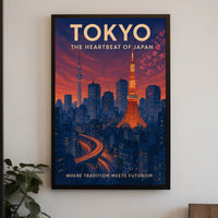 Tokyo Travel Poster Modern City Wall Art Print