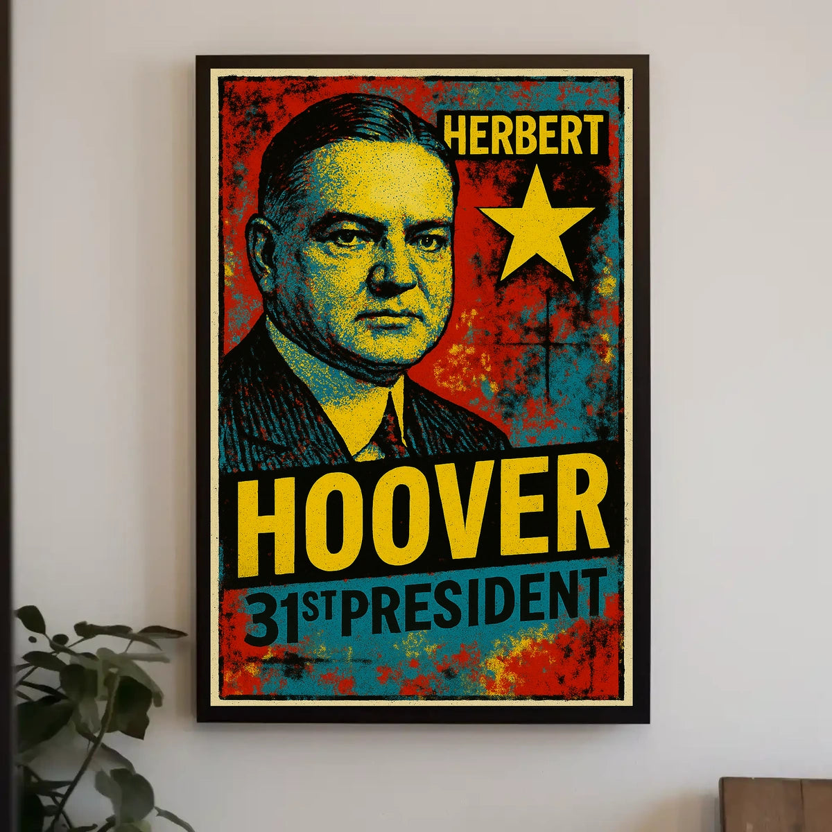 Herbert Hoover 31st President of the United States Graffiti Pop Art Poster