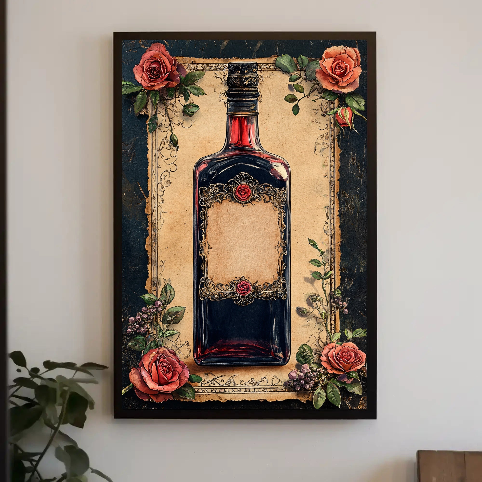 Vintage Elegance Rose-Embellished Poster