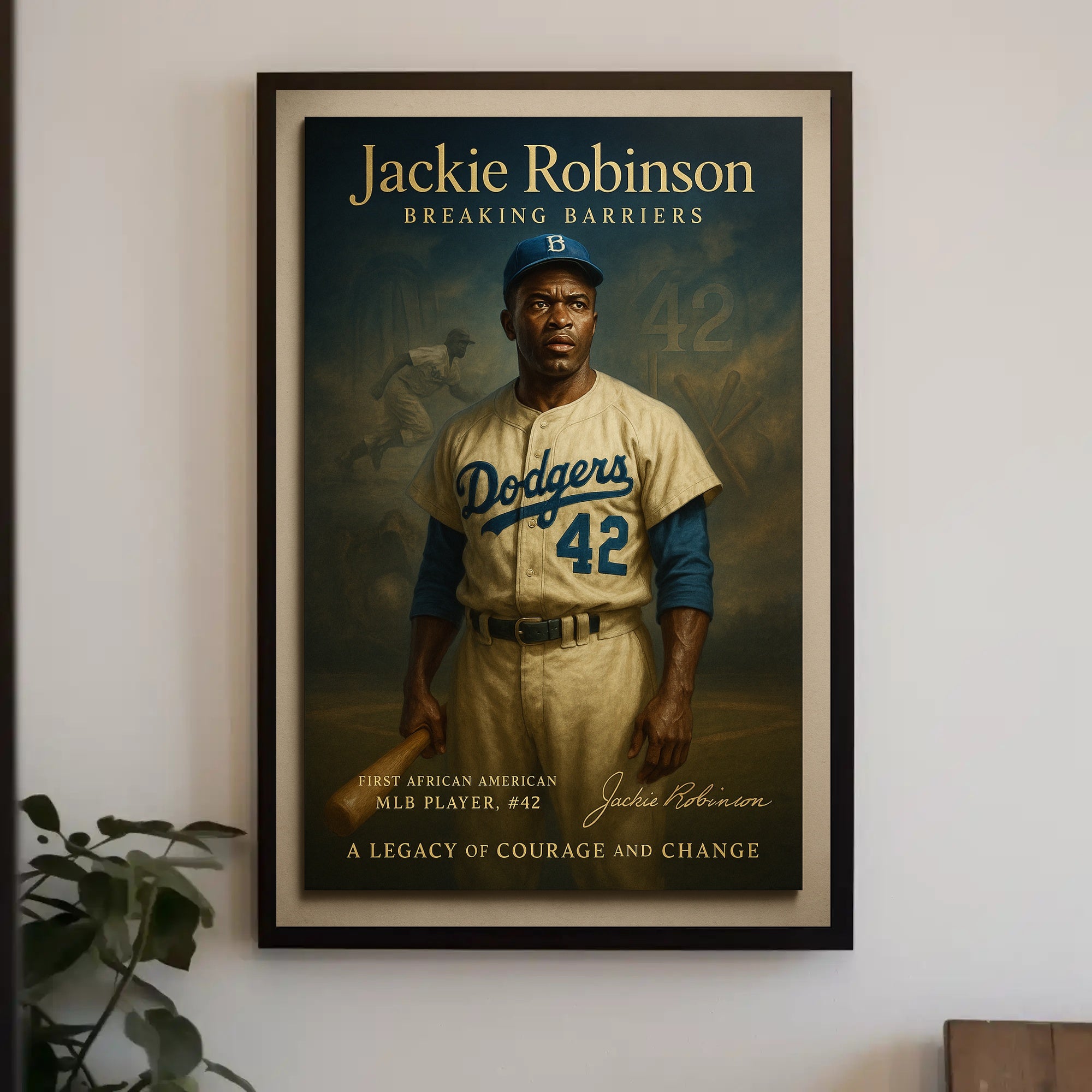 Jackie Robinson Inspirational Sports Poster
