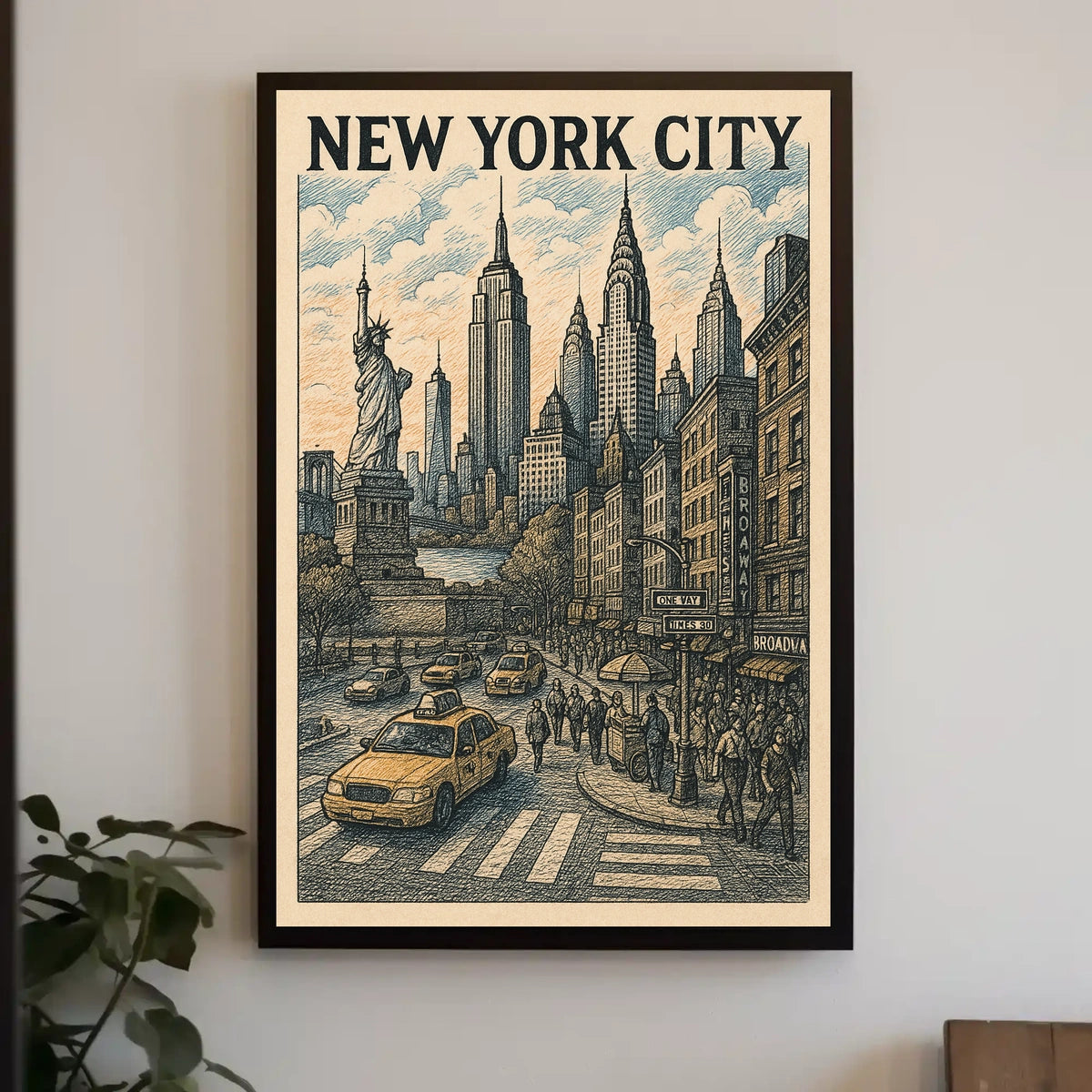 New York City Poster Timeless Urban Landscape Home Decor