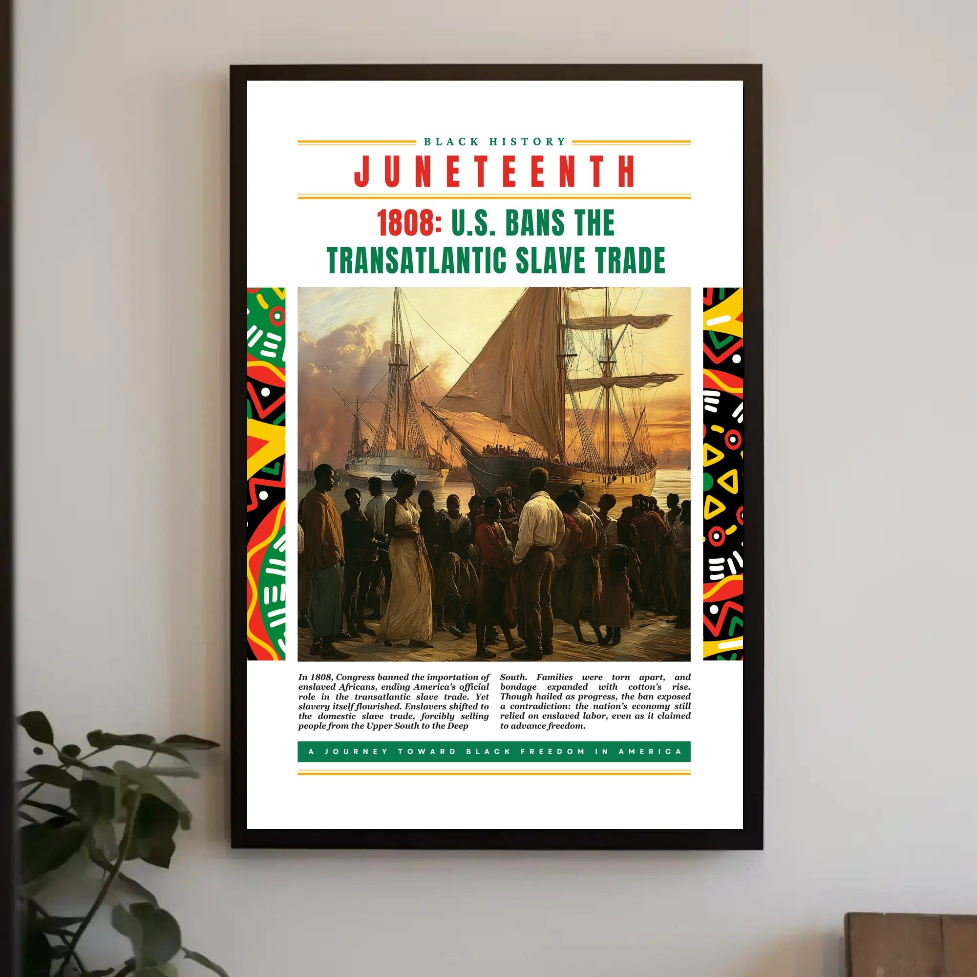 Black History Slave Trade Ban Educational or Infographic Poster
