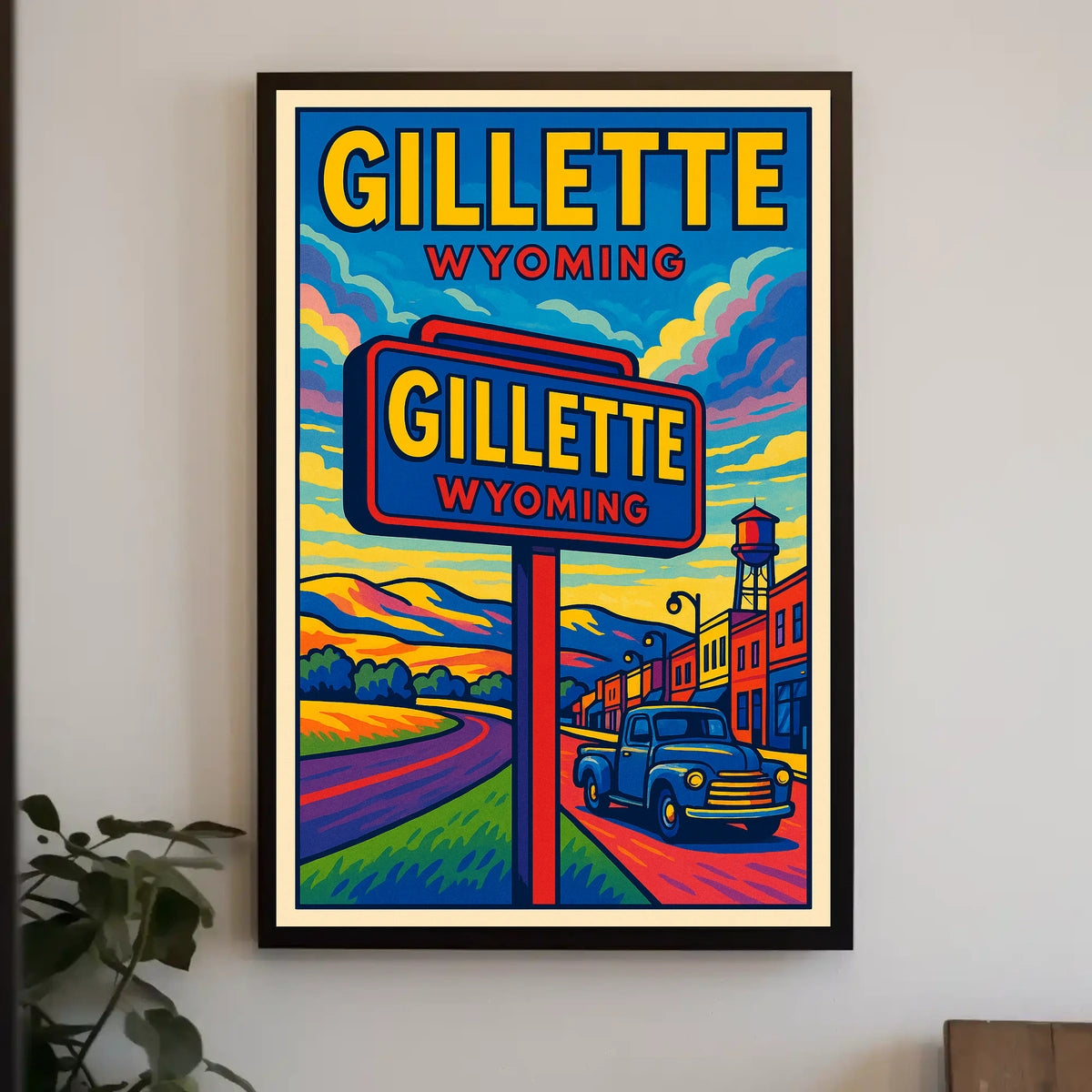 Gillette, Wyoming Vibrant Landscape Poster