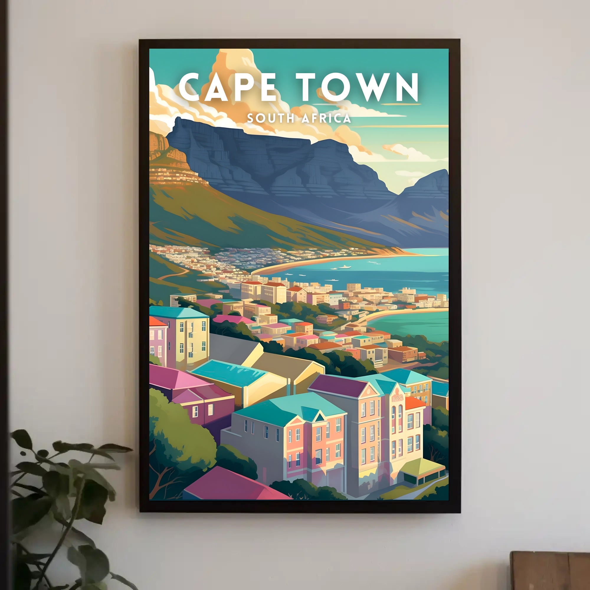 Cape Town Scenic Retro Travel Poster