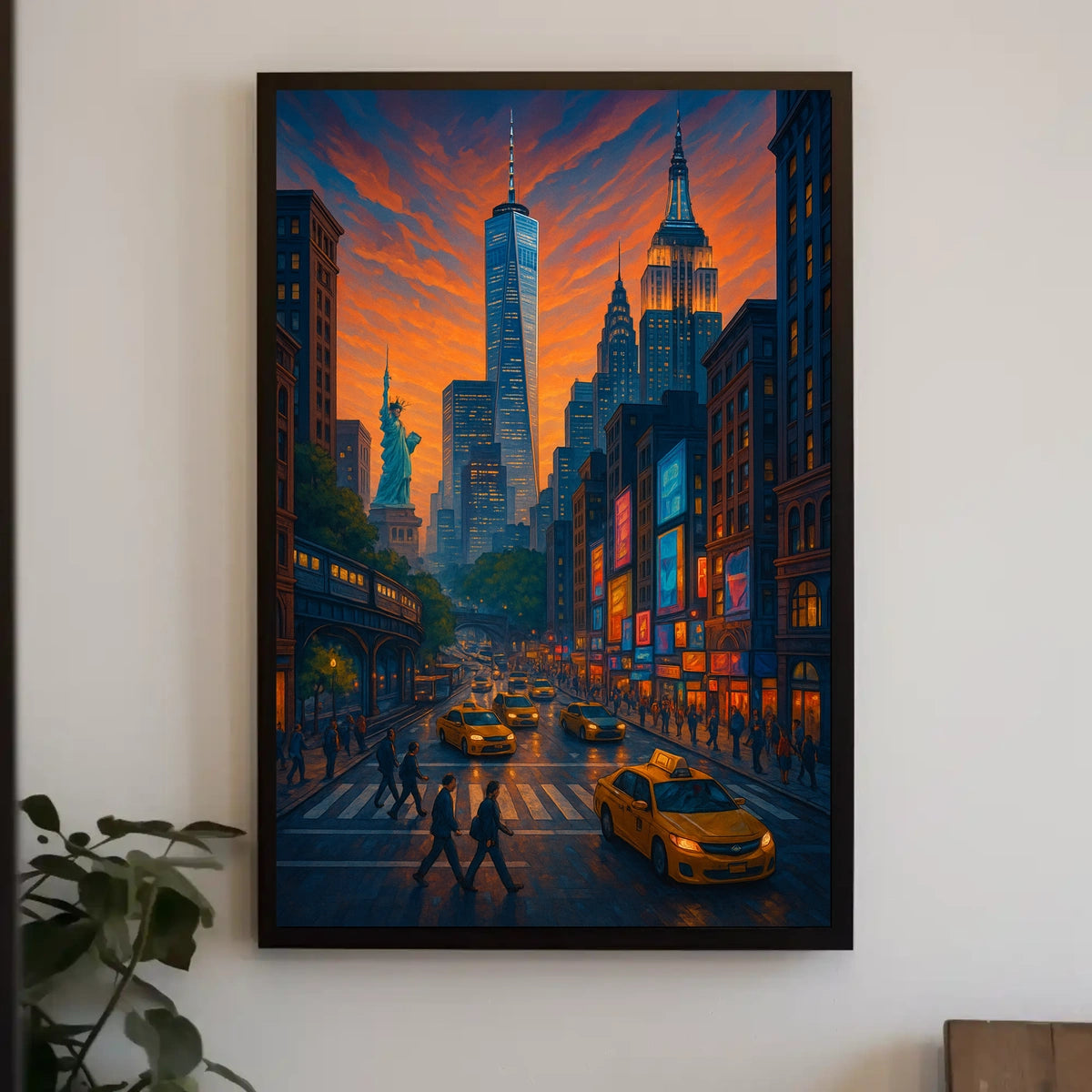 New York City Urban Street Scene Poster Modern Wall Art