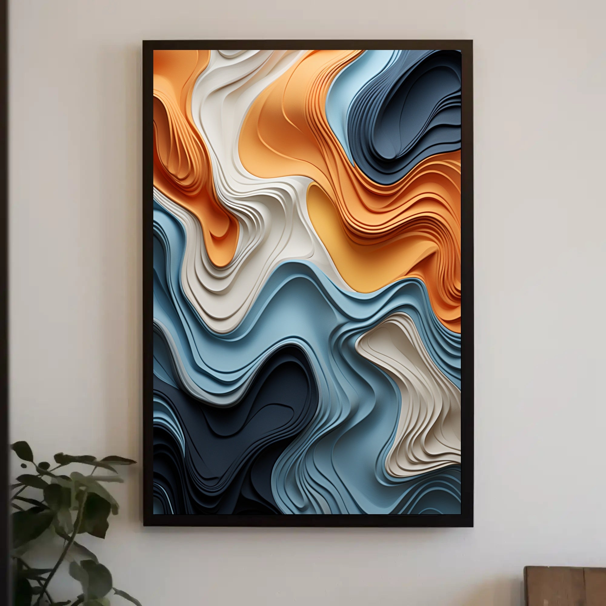 Abstract Waves Of Color Abstract Poster PosterGoat