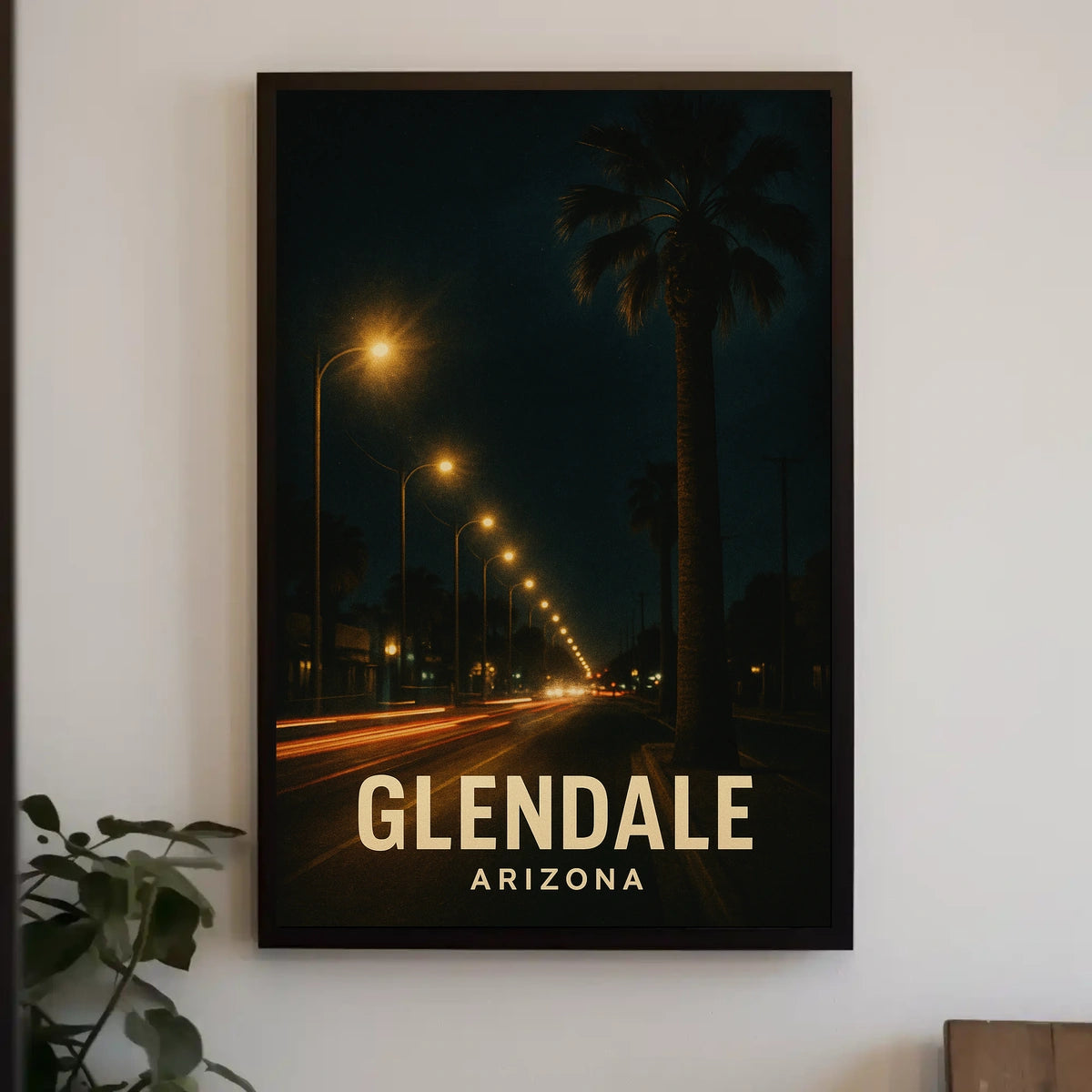 Glendale Night Lights Urban Photography Poster