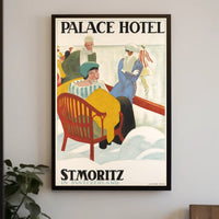 Vintage Luxury Winter Retreat in Swiss Alps Travel Poster PosterGoat