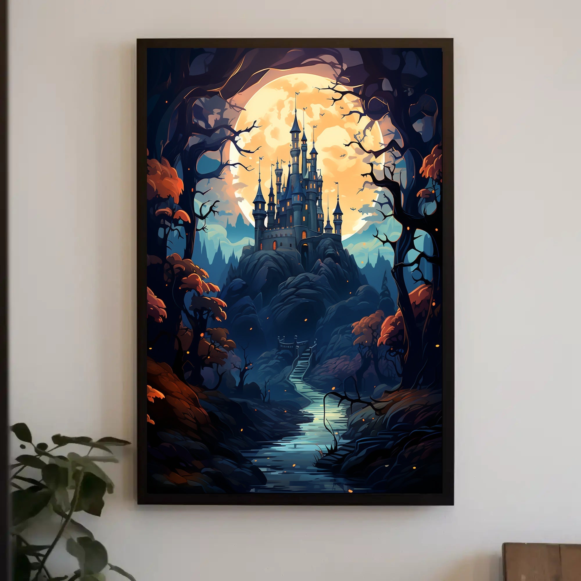 Enchanted Castle Under The Moon Poster