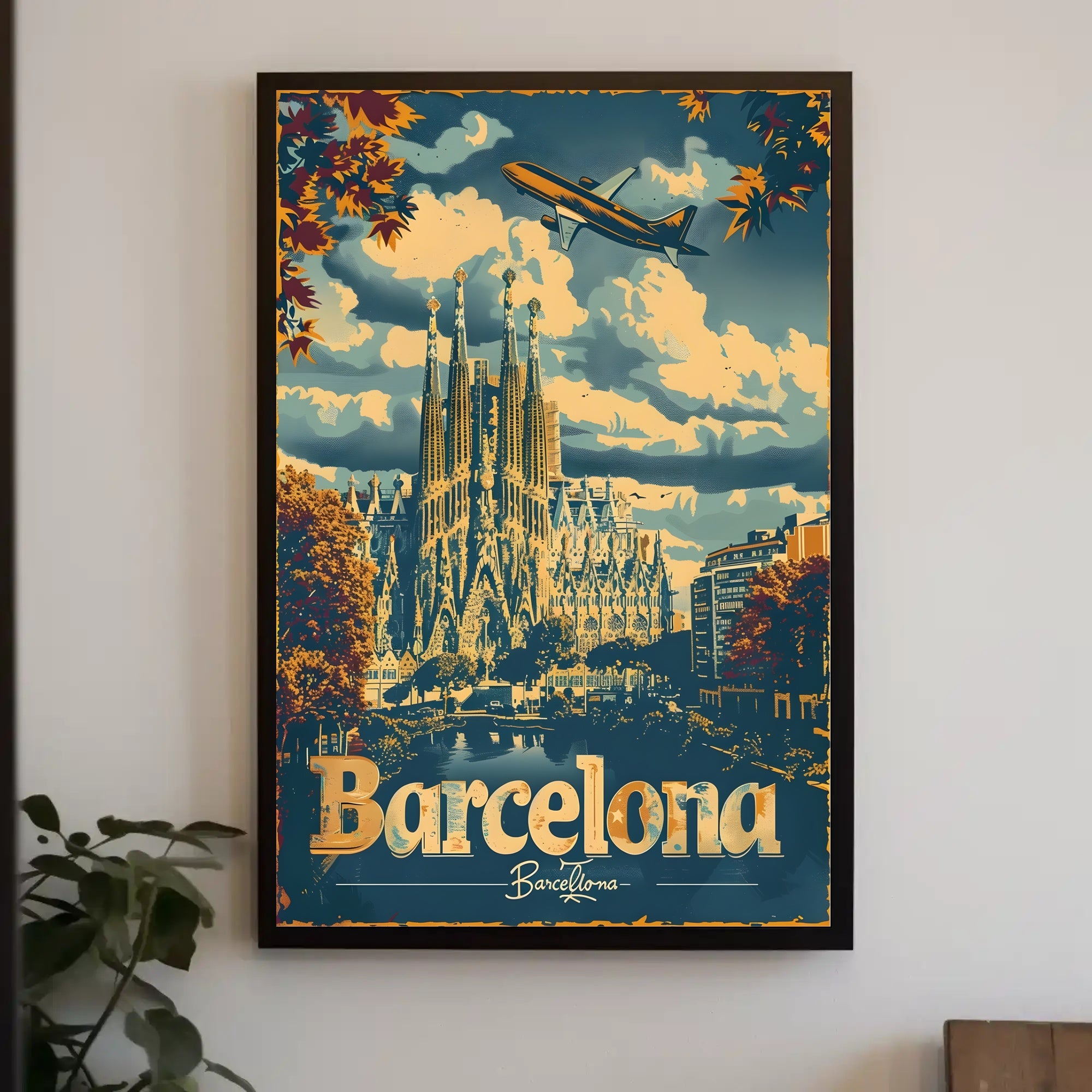 Barcelona Travel Poster Inspired by Retro Adventure and Exploration
