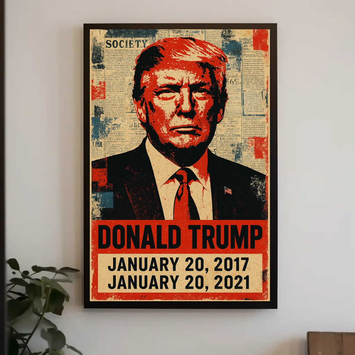 Donald Trump 45th President of the United States Street Art Mashup Poster