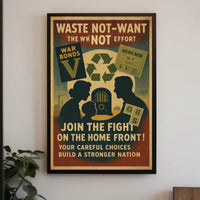 Waste Not, Want Not Home Front Effort Poster