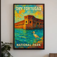 Dry Tortugas National Park Scenic Travel Wall Art Print Vintage Coastal Souvenir Decor Poster