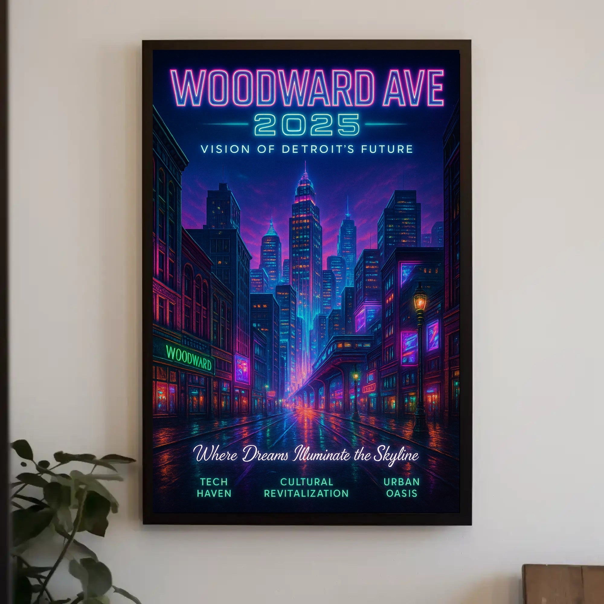 Woodward Ave 2025 Vision of Detroits Future Poster PosterGoat