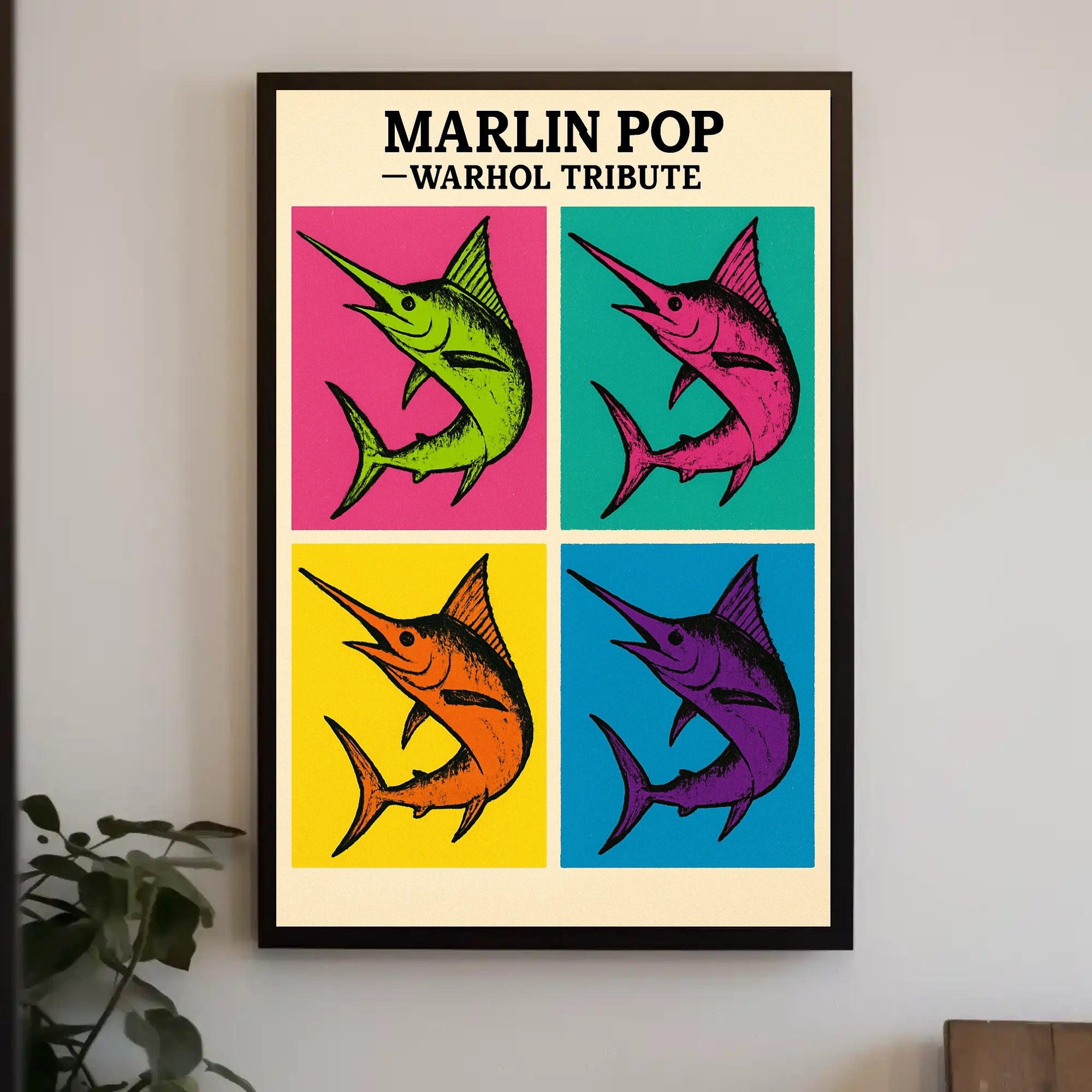 Marlin Pop β Warhol Tribute Poster PosterGoat