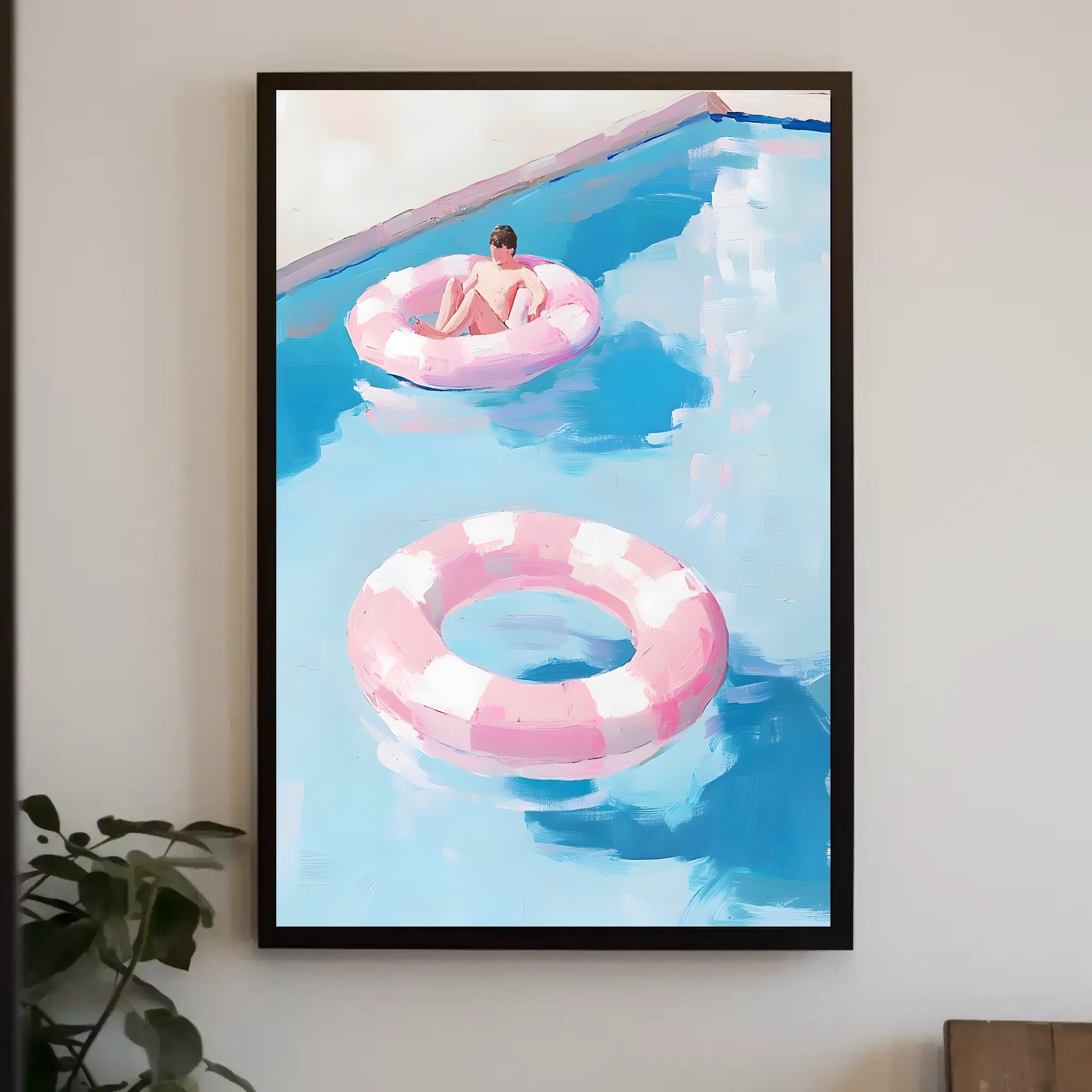Summer Serenity Pool Poster Pastel Minimalist Print