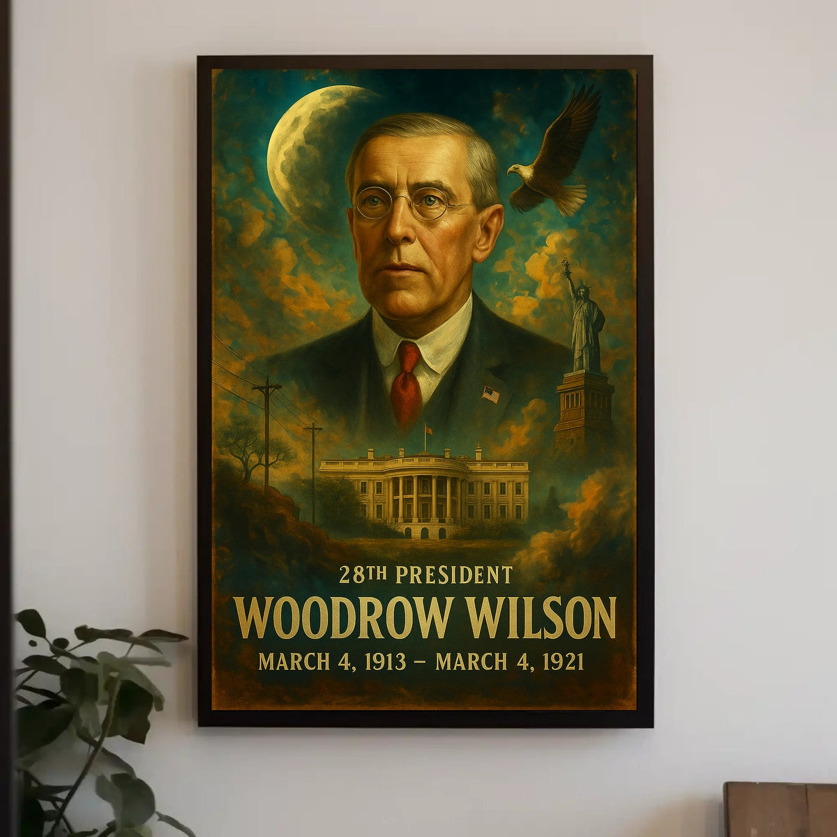 Woodrow Wilson Patriotic Neoclassical Realism Poster