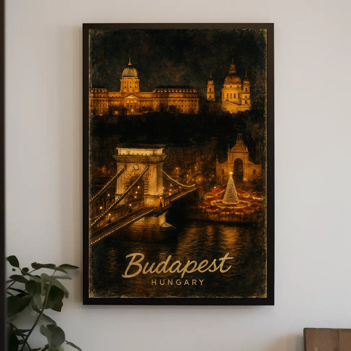 Budapest At Night Poster