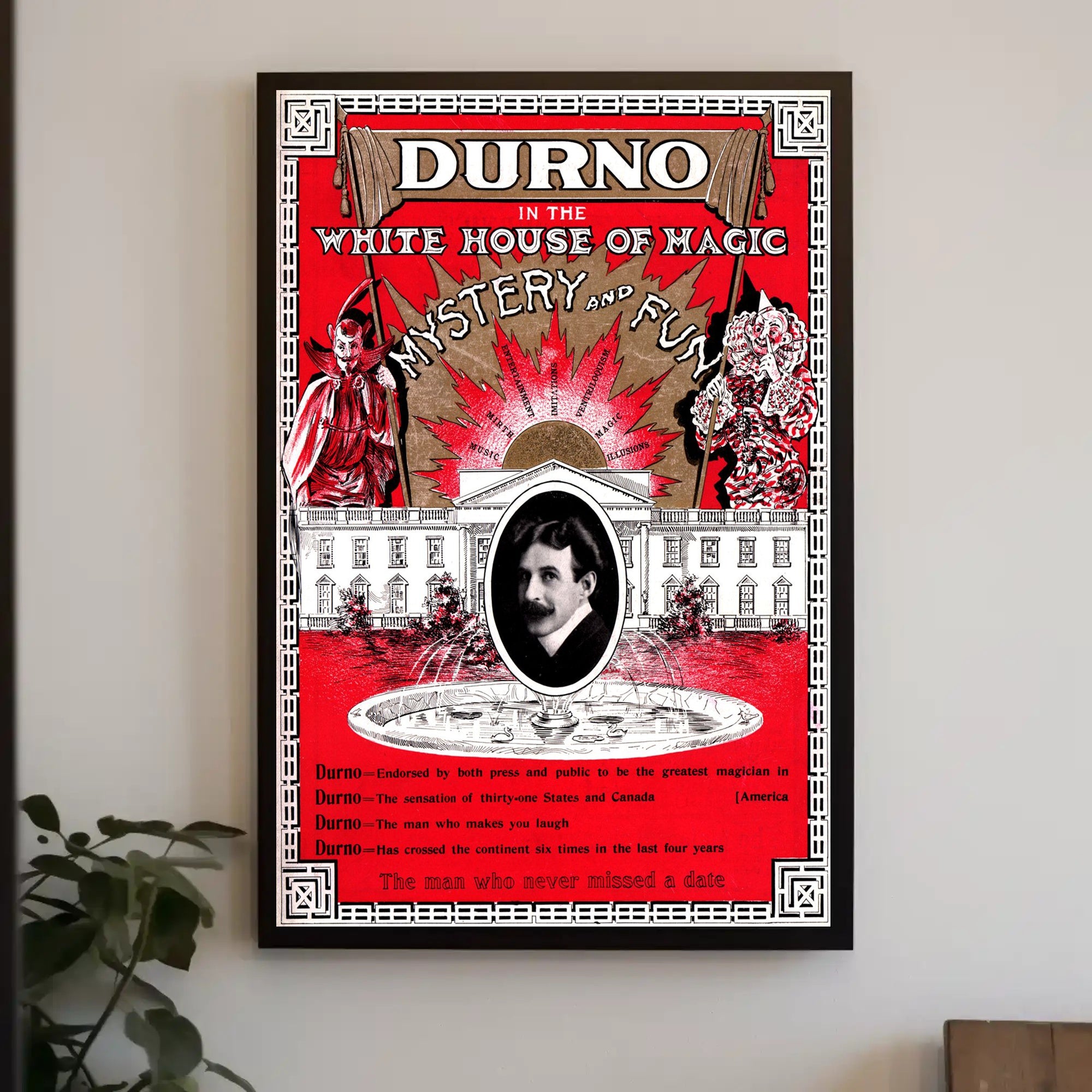 Durno the Magician Vintage Magic Show Cultural Poster