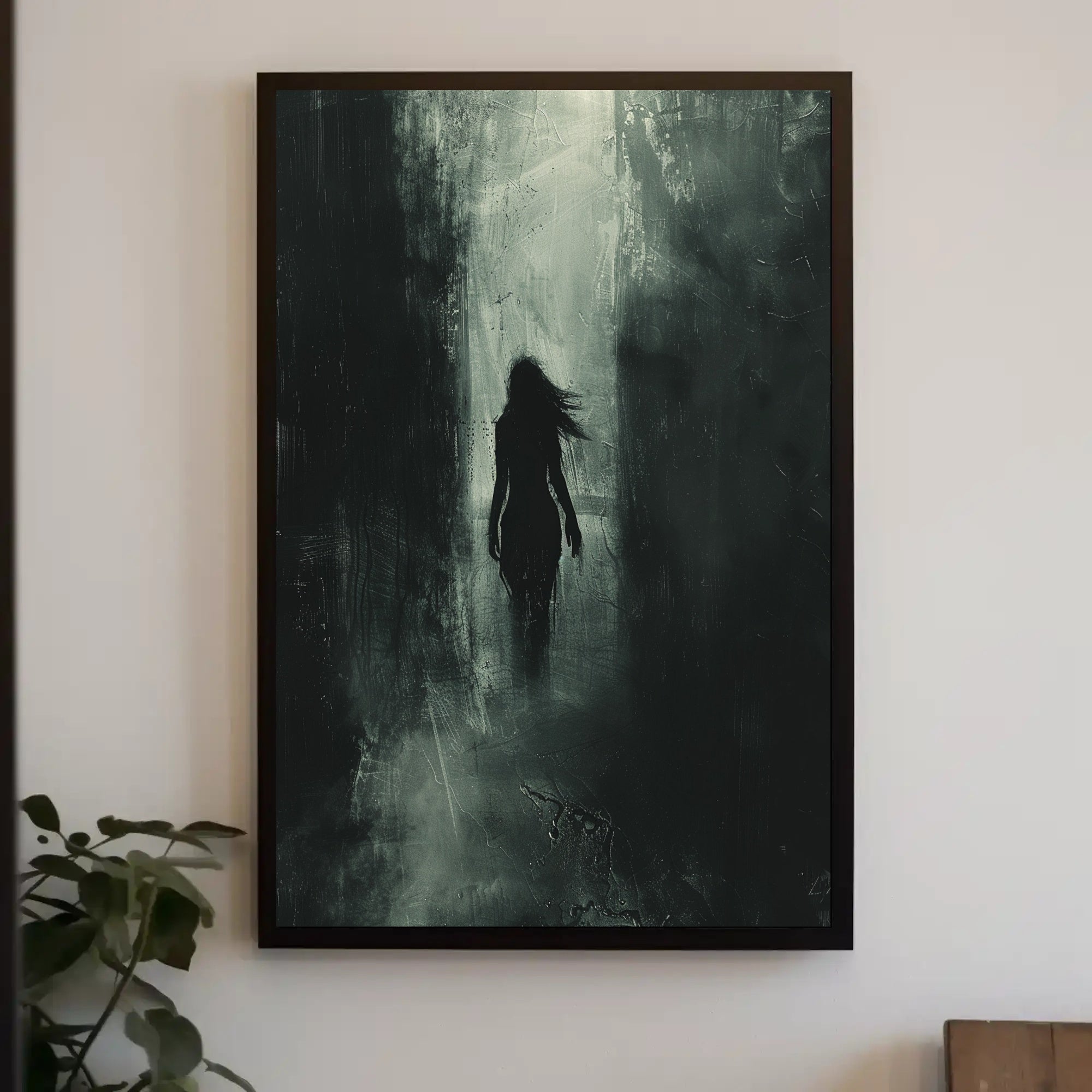 Dark Silhouette: Enigmatic Urban Art Poster PosterGoat