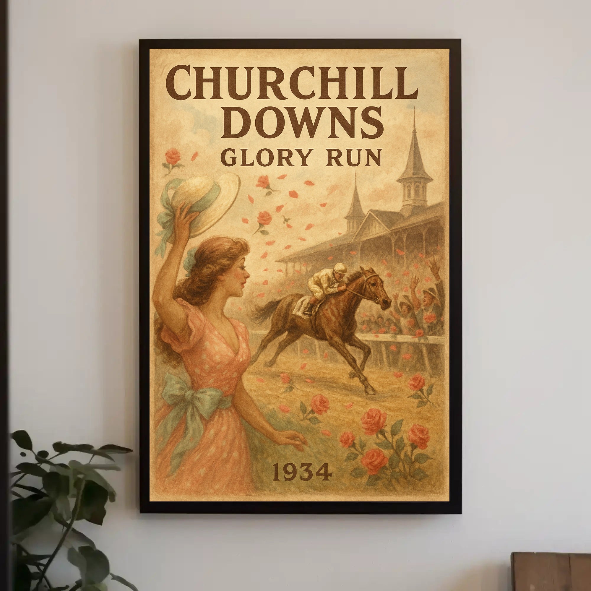 Churchill Downs 1934 Horse Racing Sports Poster