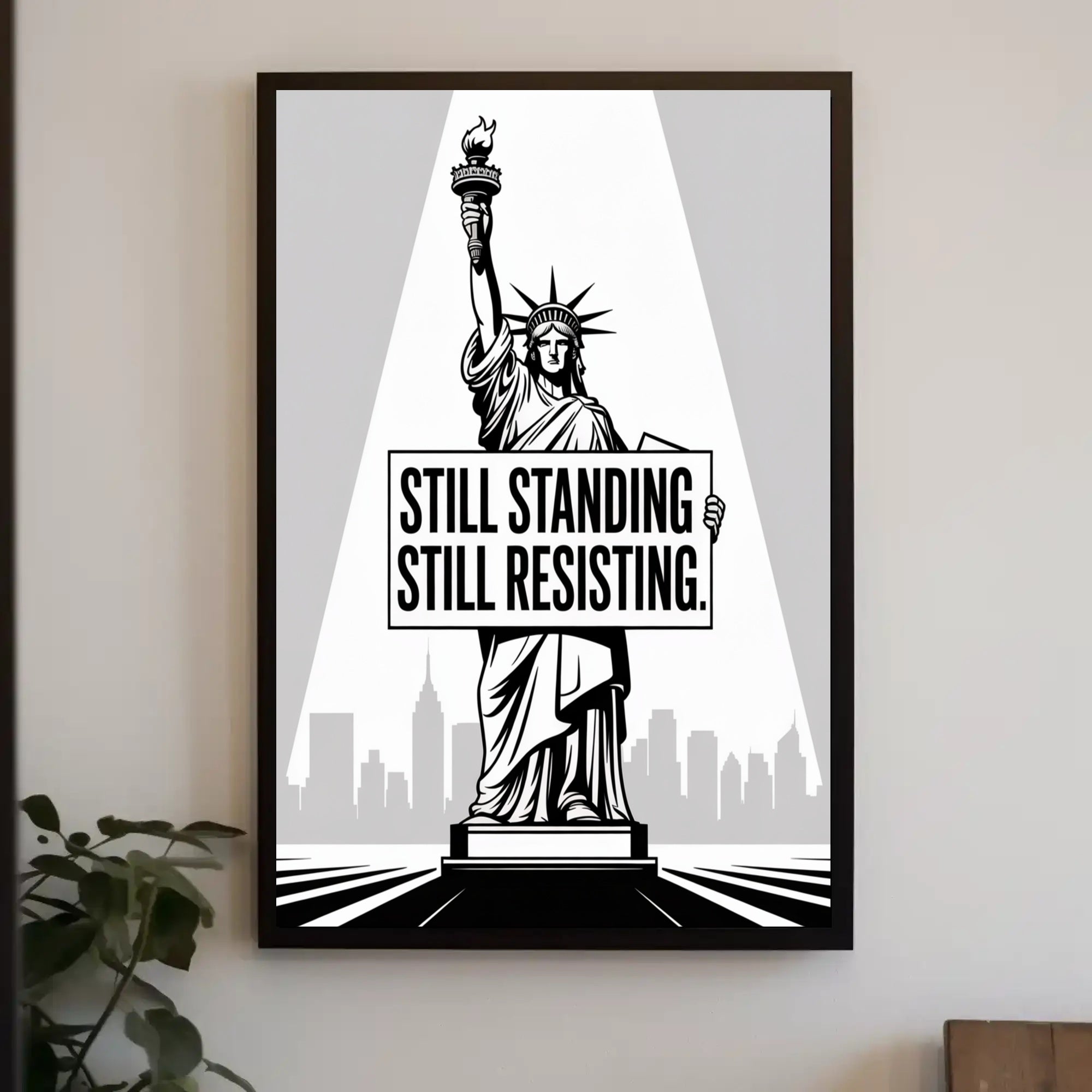Statue of Liberty Political Poster: Bold Graphic Style