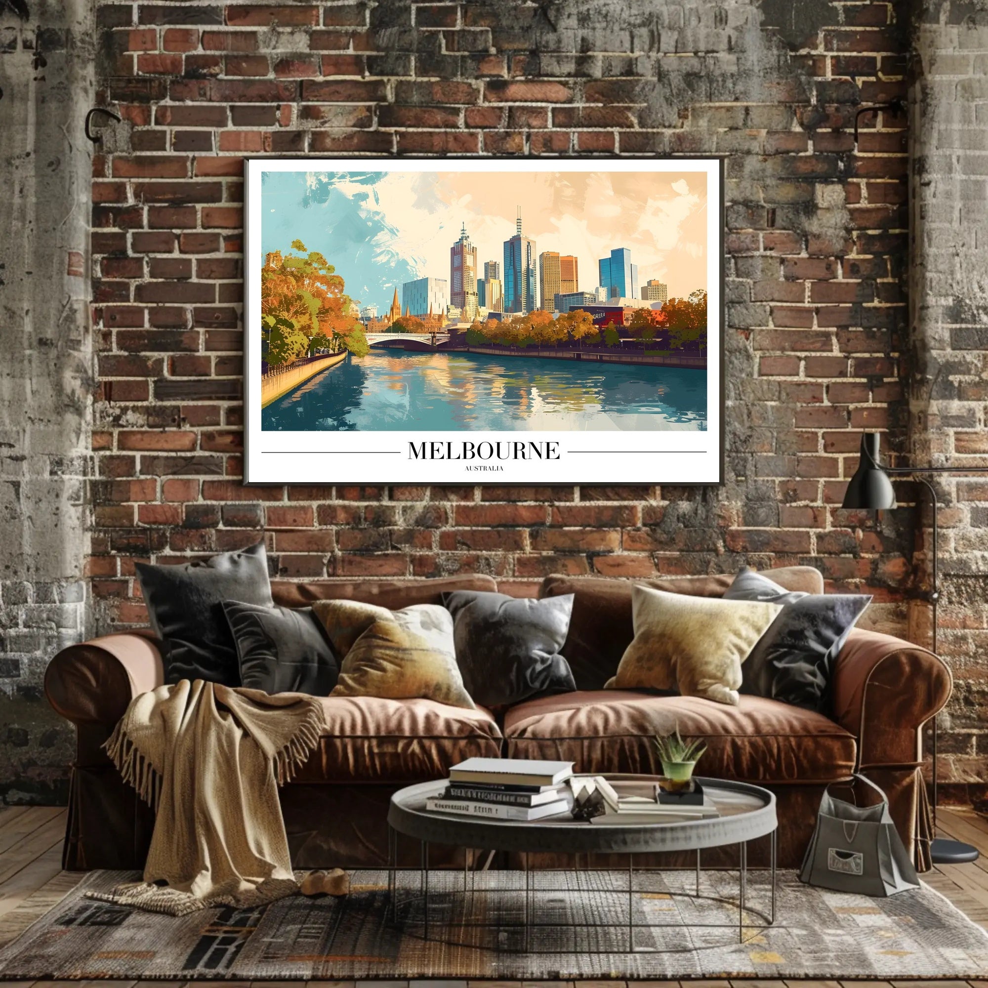 Melbourne's Vibrant Skyline: Urban or Cityscape Poster