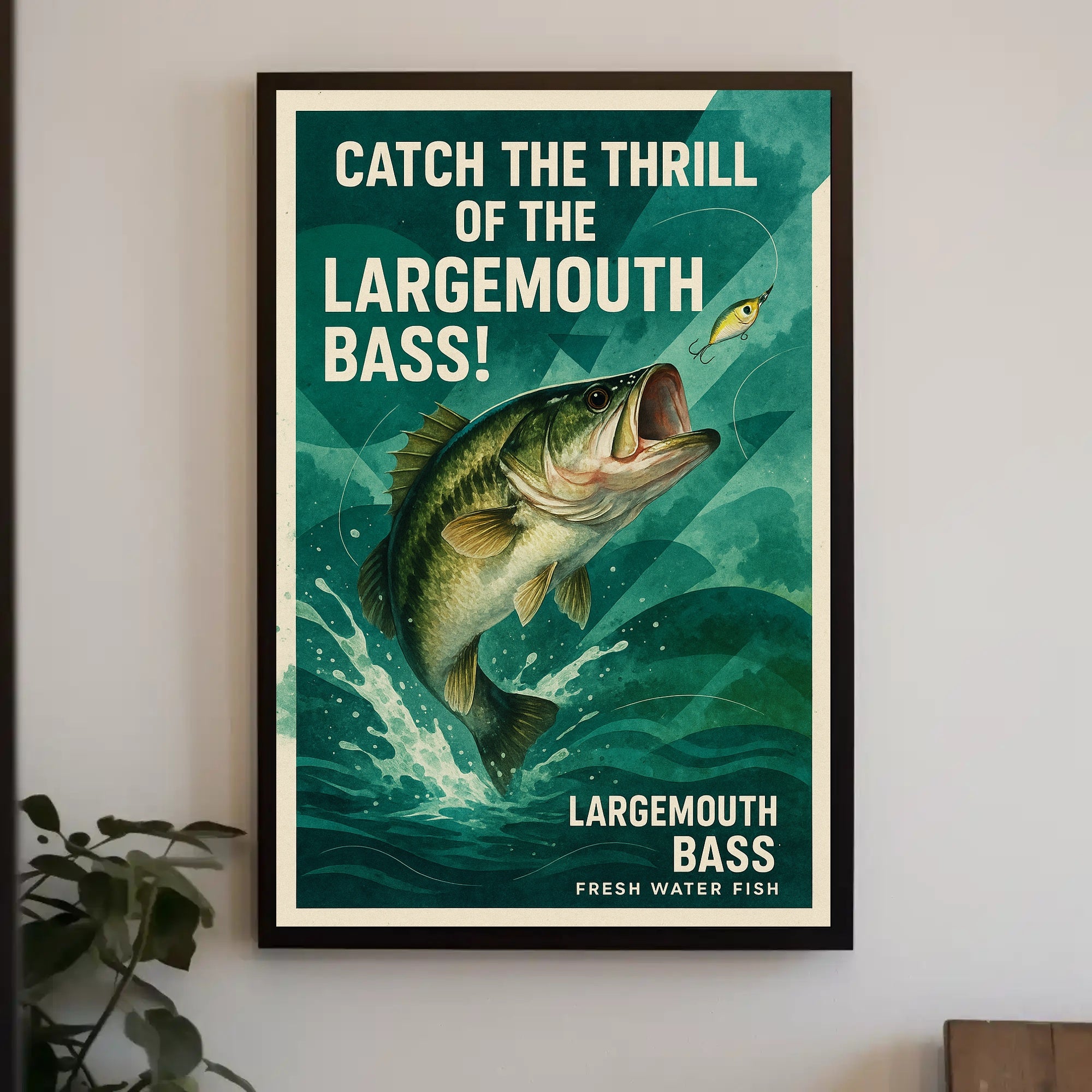 Fishing Adventure Largemouth Bass Sports Poster