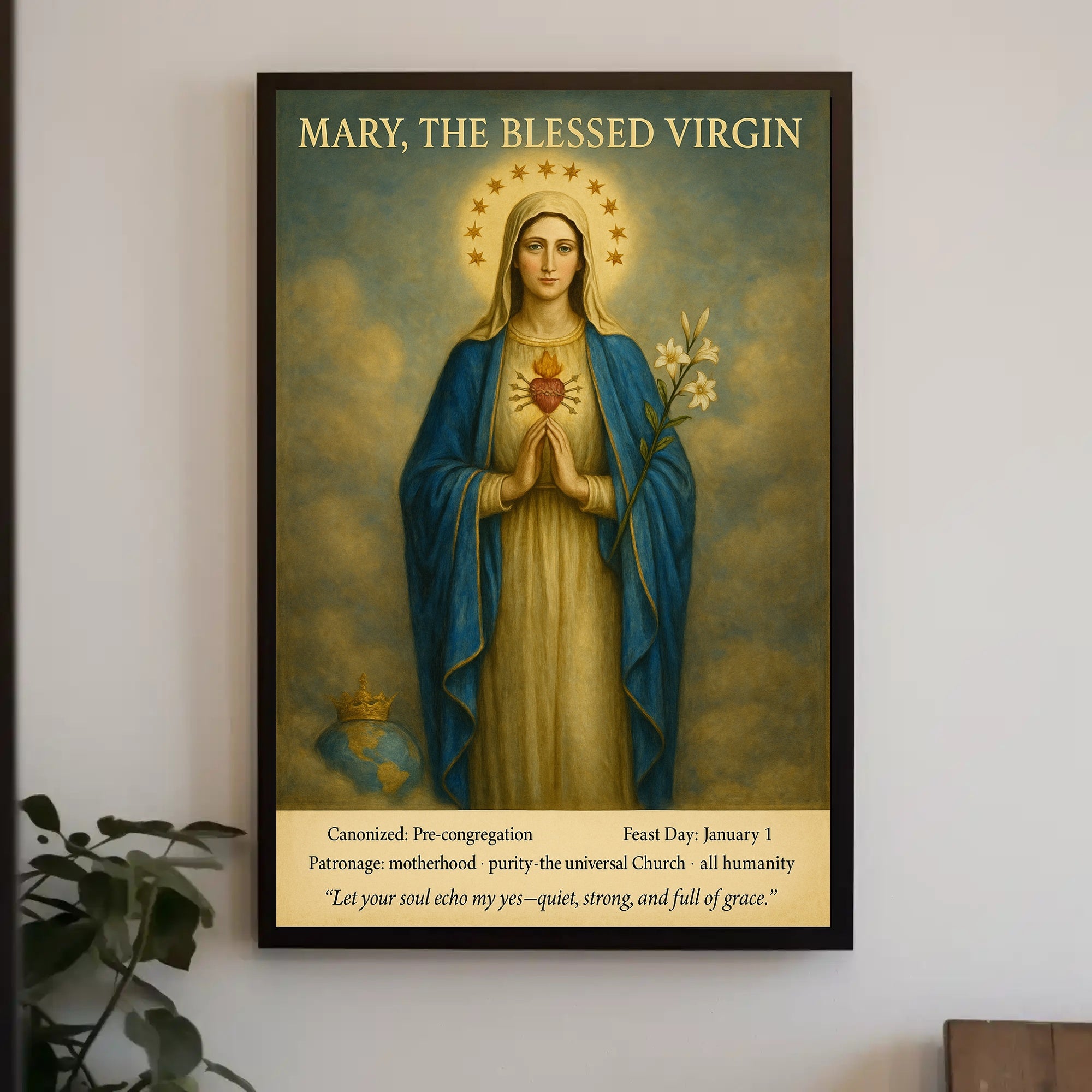 Mary's Sacred Heart Iconic Heritage Poster
