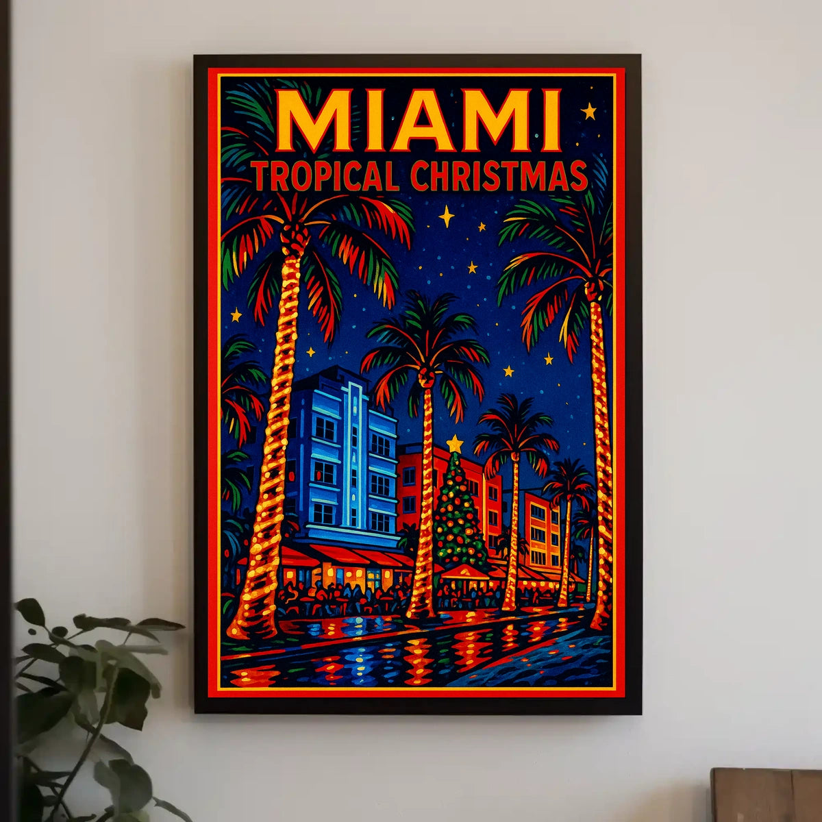 Miami Tropical Christmas Poster