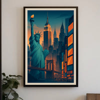 New York City Skyline Poster City of Dreams Office Decor