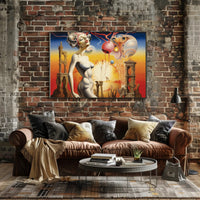 Surreal Dreamscape with Futuristic Figure - Abstract or Artistic Poster