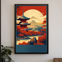 Tranquil Autumn Landscape Pagoda Poster