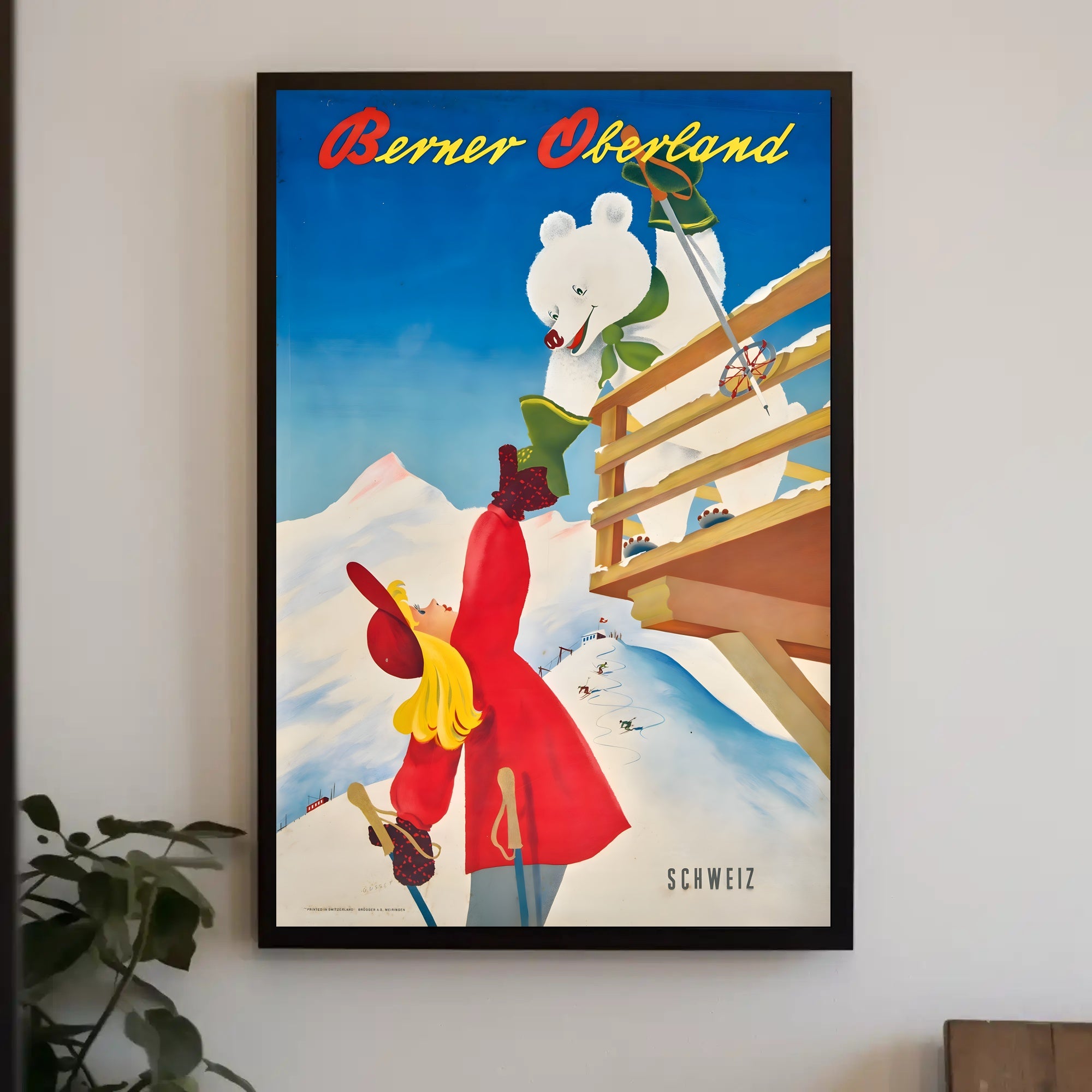 Vintage Berner Oberland Swiss Travel Adventure Poster PosterGoat