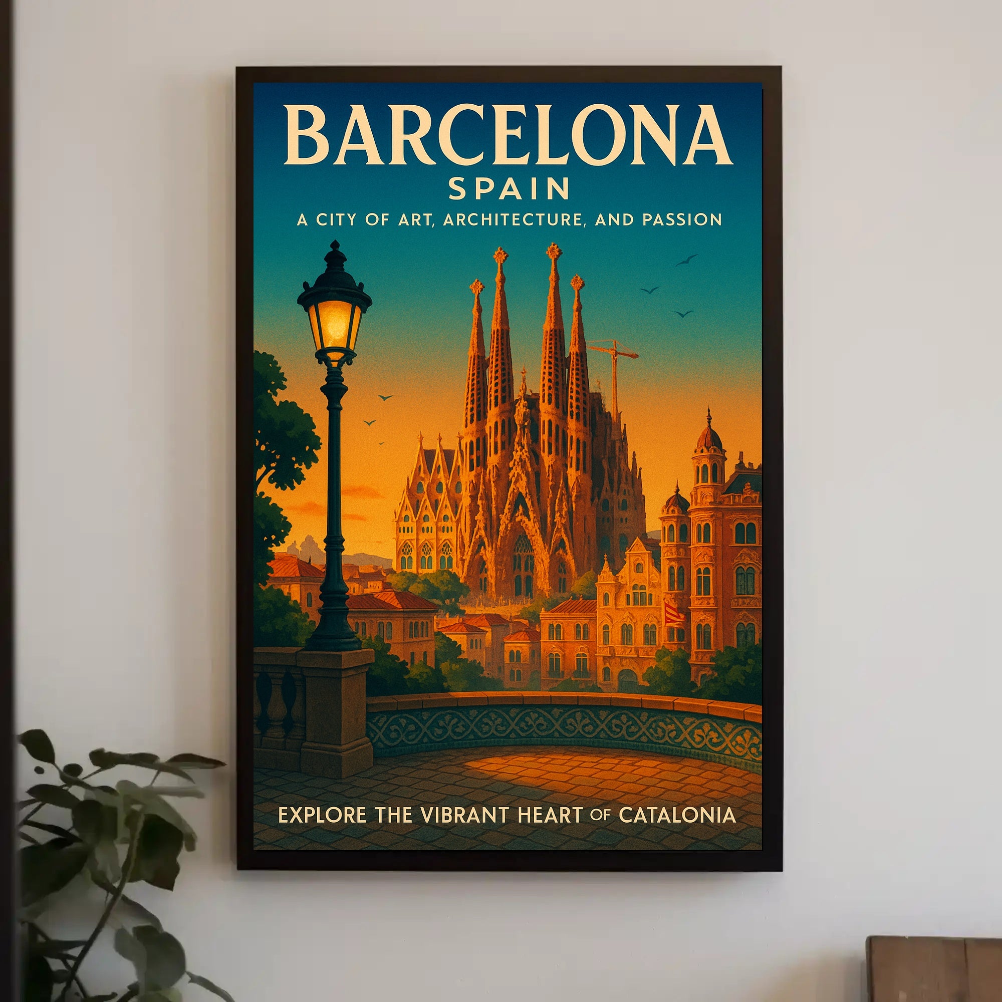 Barcelona Travel Poster Modern Art And Architecture