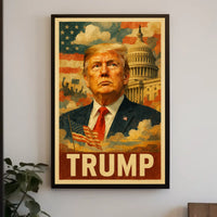 Donald Trump 45th President of the United States Layered Digital Collage Poster