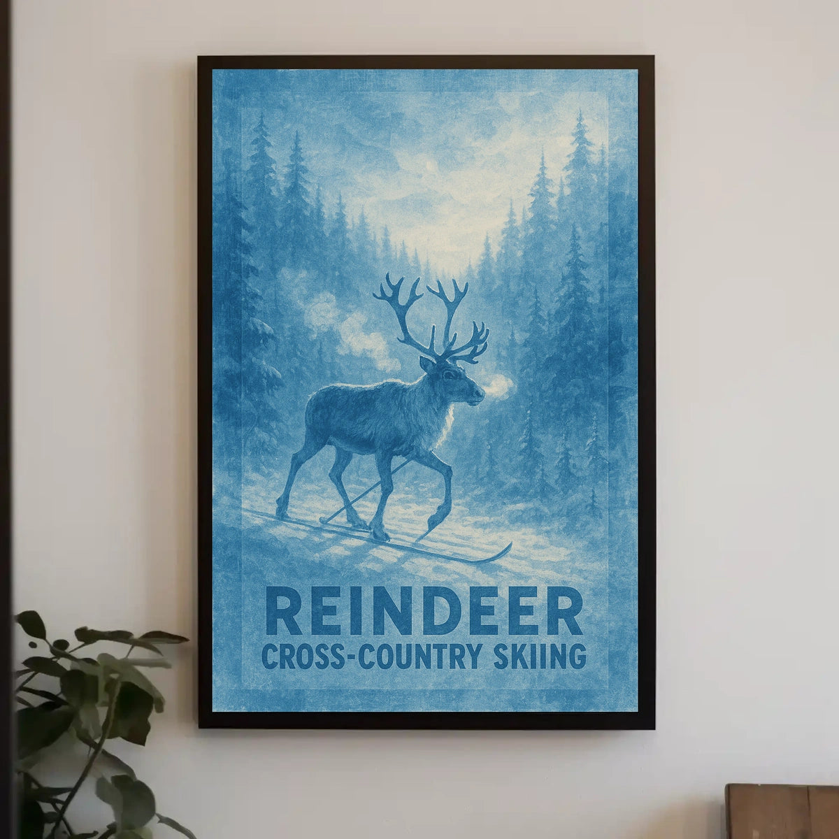 Reindeer Cross-Country Skiing Poster