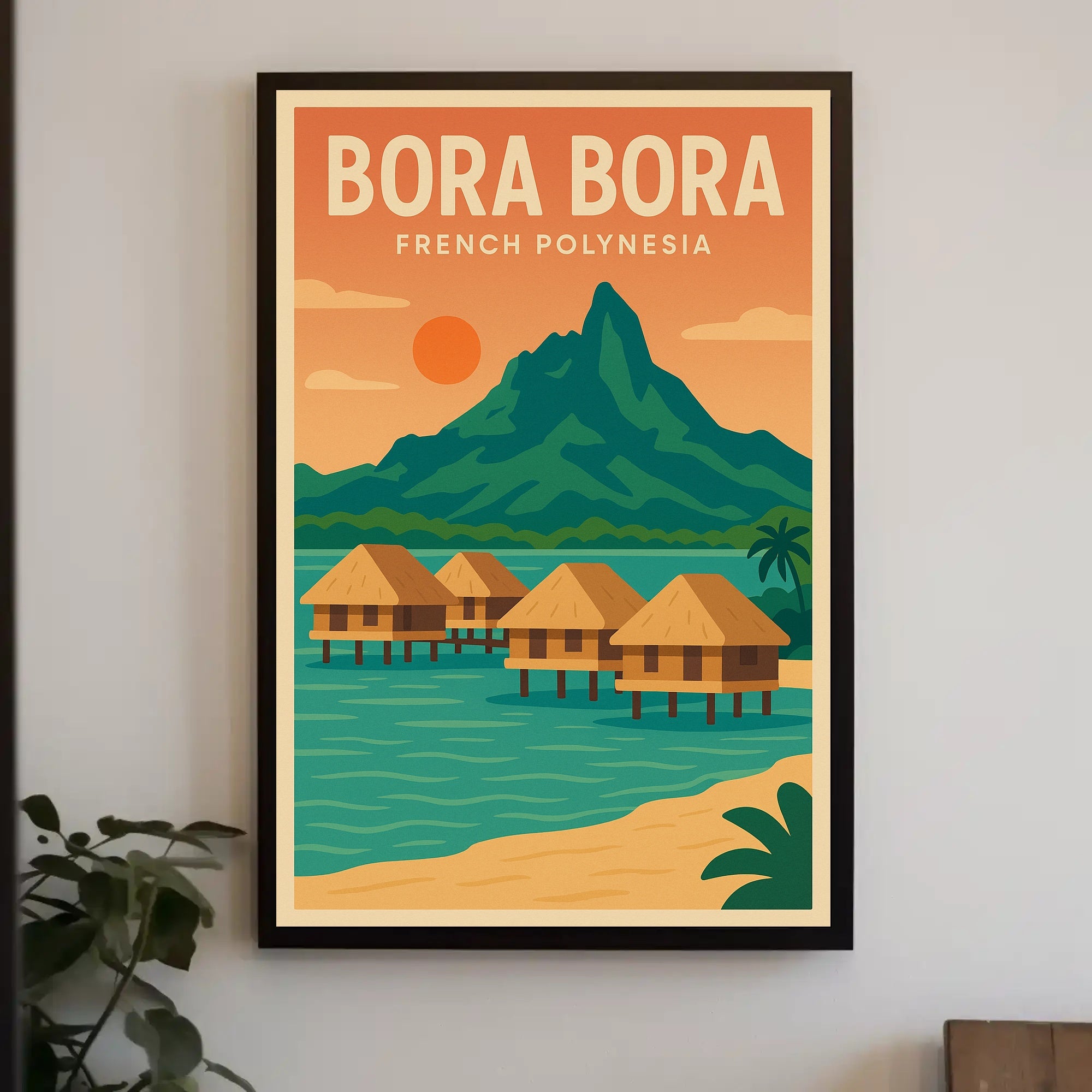 Bora Bora Vintage Tropical Travel Paradise Poster PosterGoat