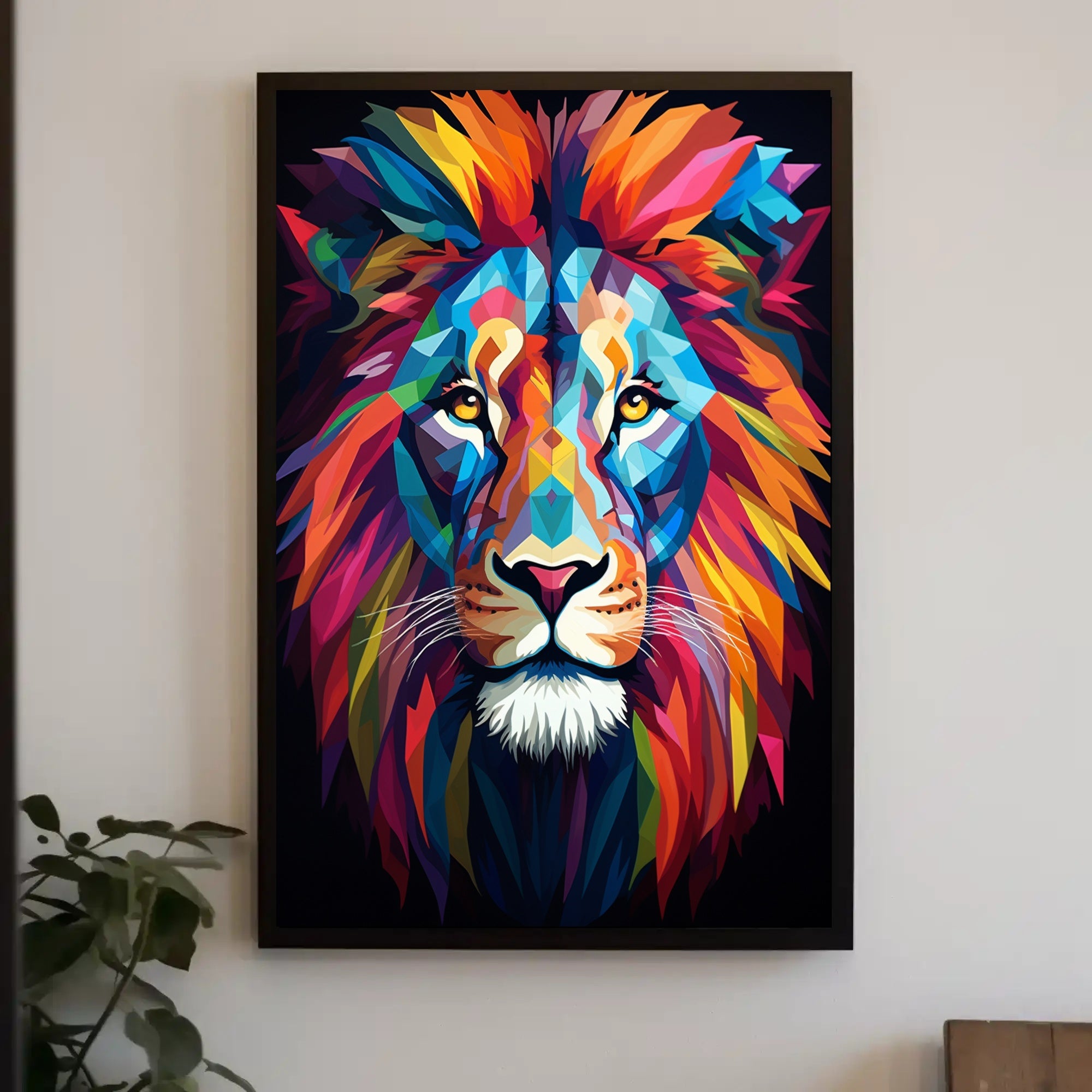 Vibrant Lion Art Poster