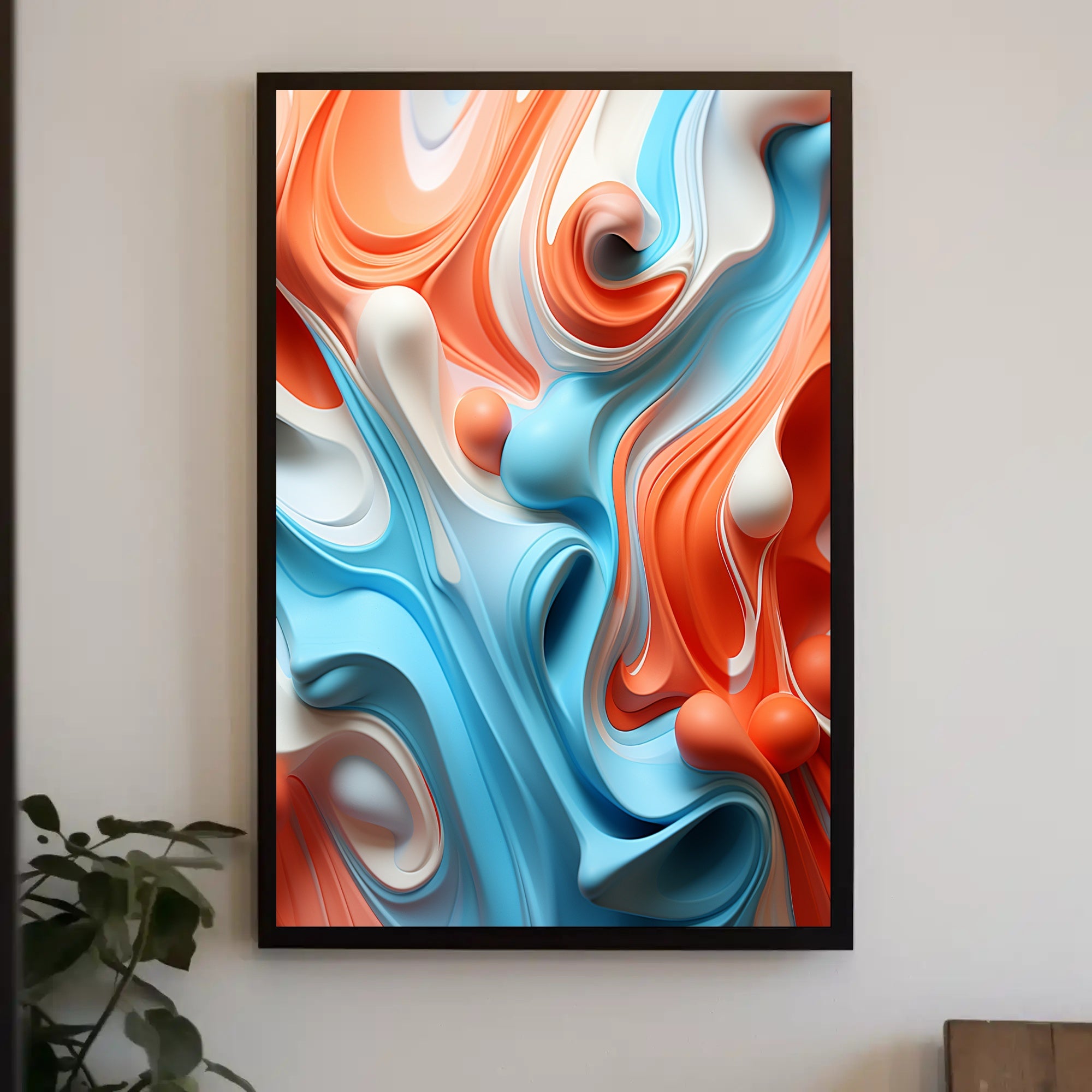 Abstract Waves Of Color Abstract Poster PosterGoat