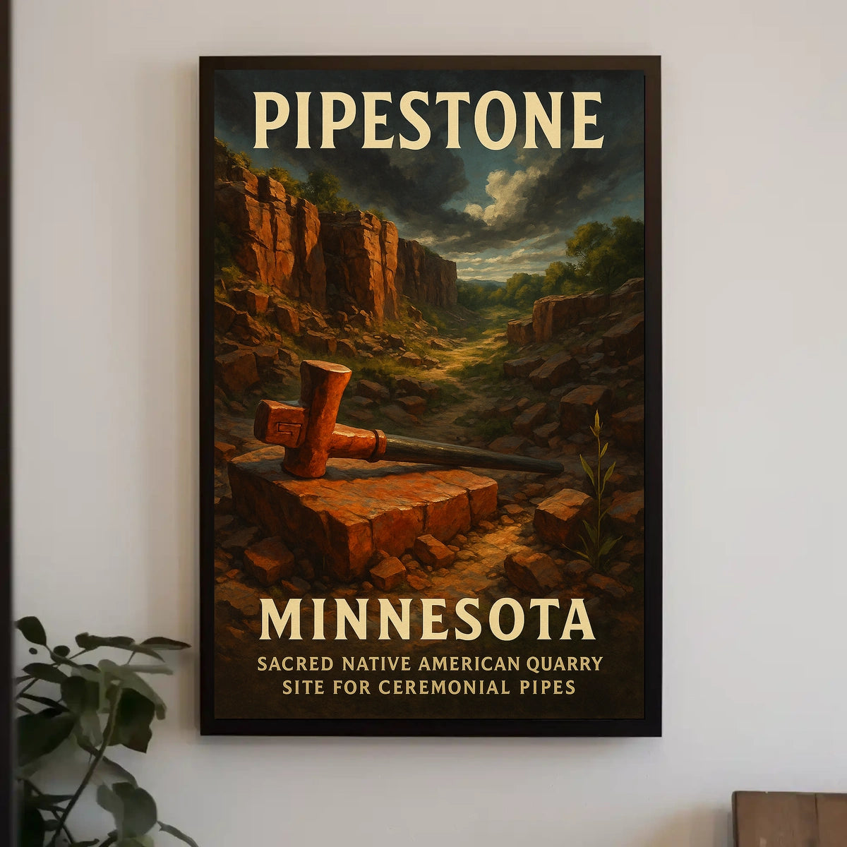 Pipestone Sacred Native American Poster