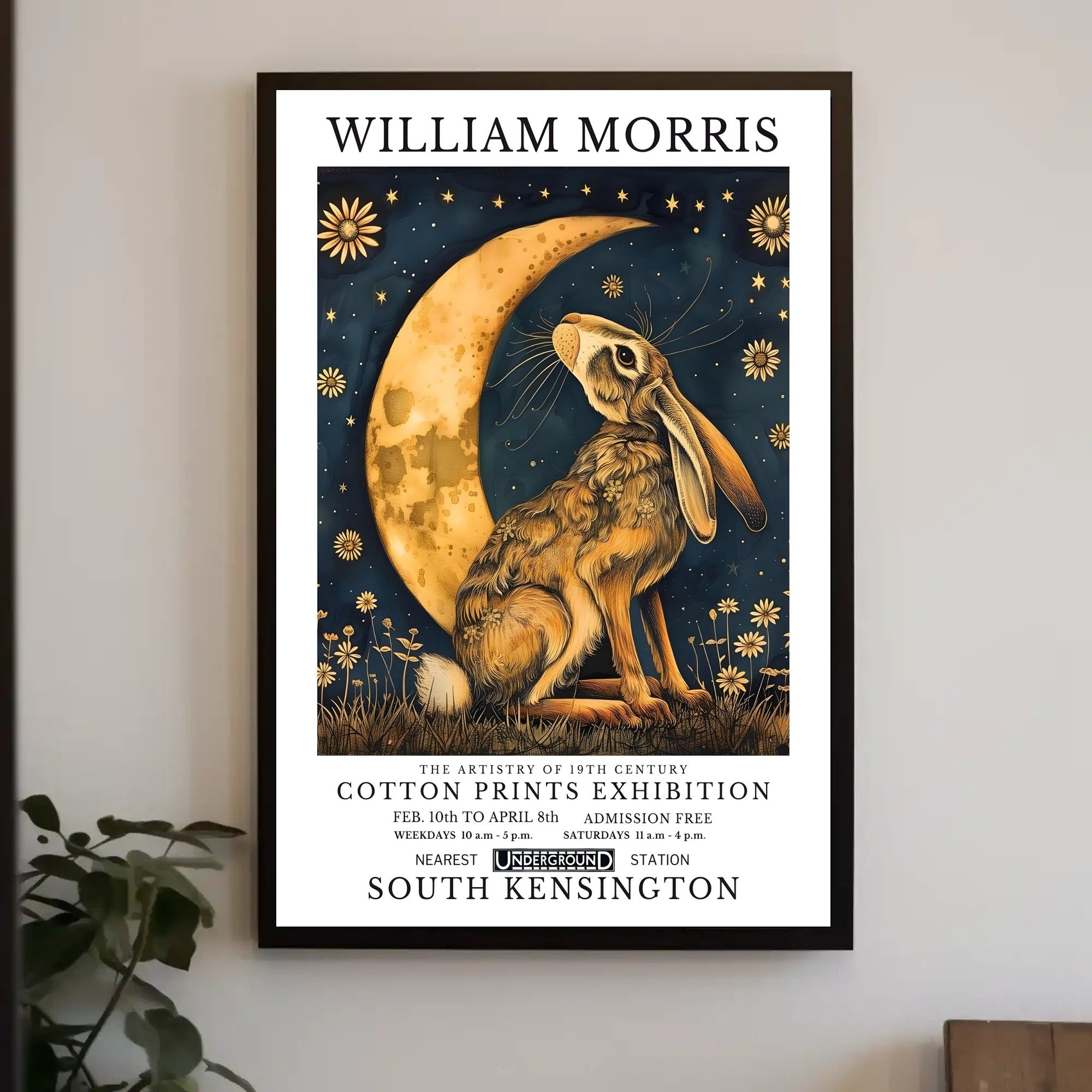 Vintage William Morris Hare Moon Artistic Poster