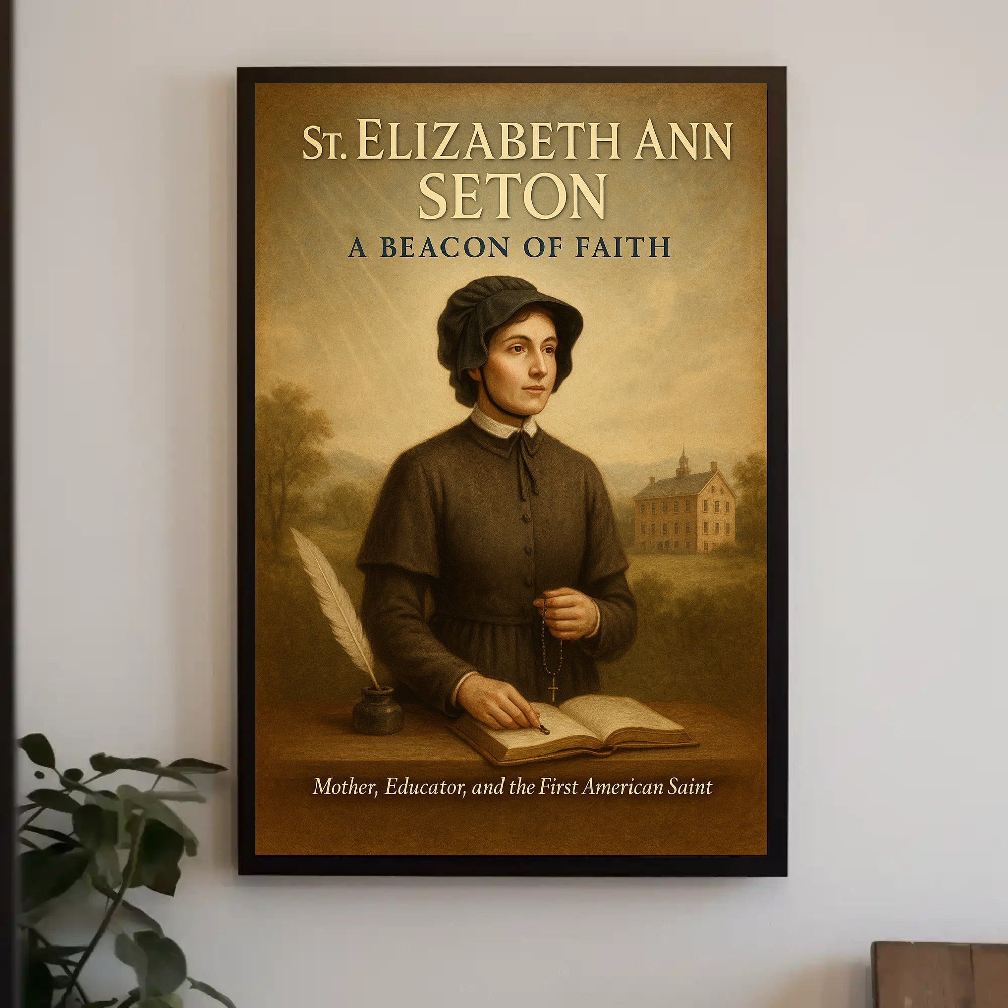 St Elizabeth Ann Seton Vintage Religious Poster