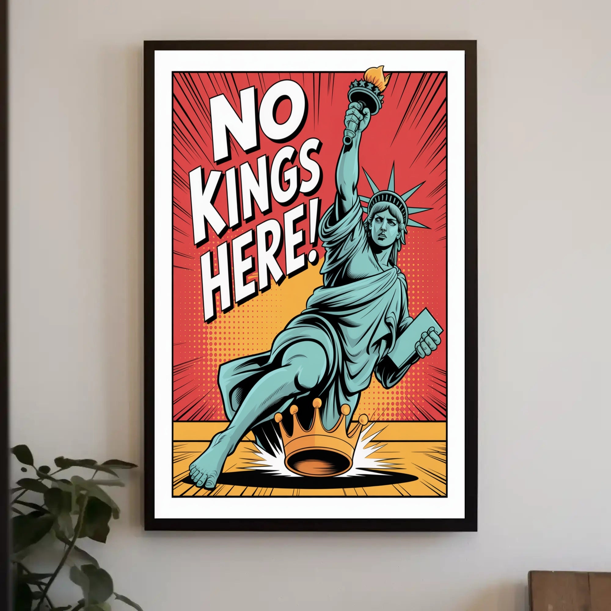 Lady Liberty Crushes Crown Political or Propaganda Poster