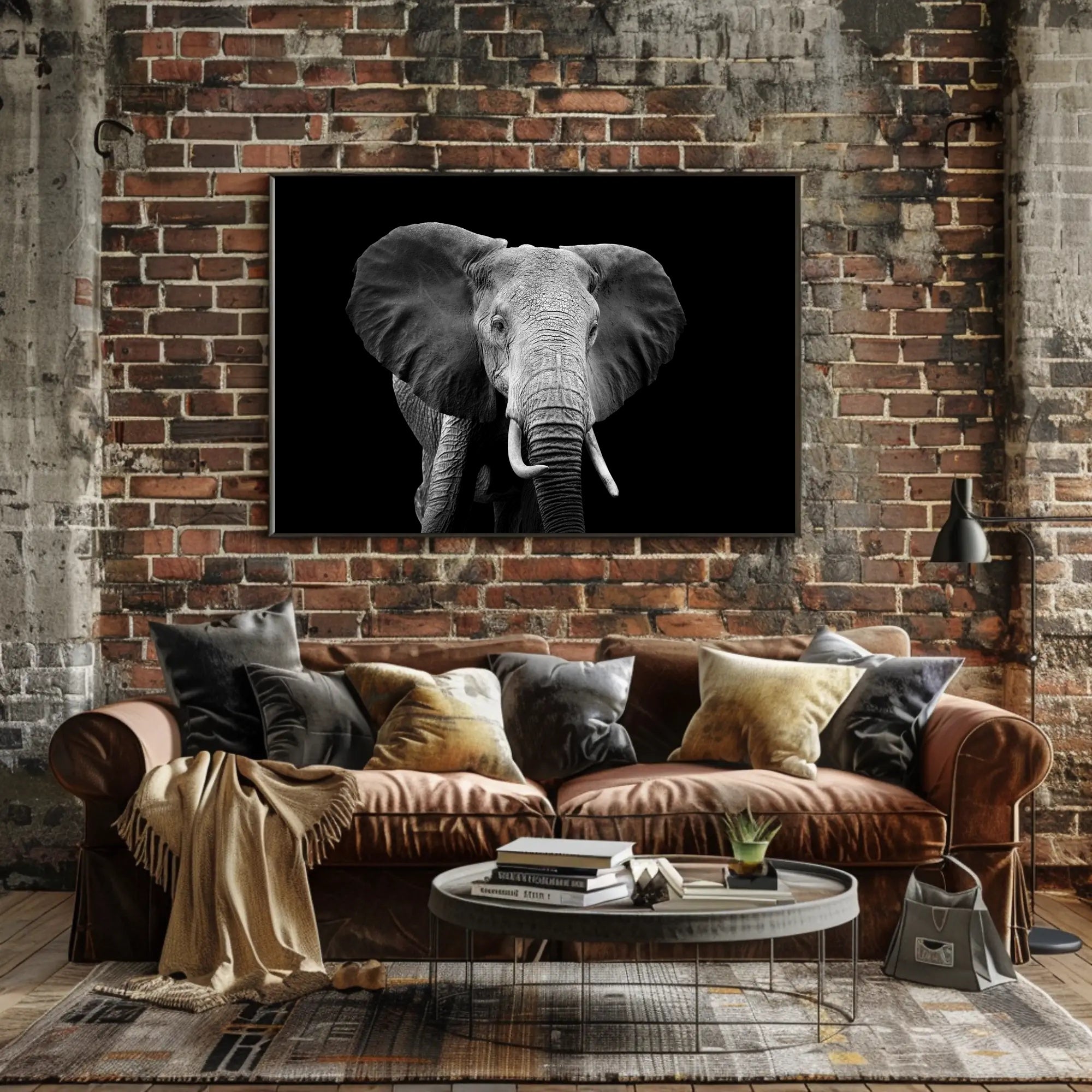 Majestic African Elephant Close-Up Wildlife Art Animal Poster