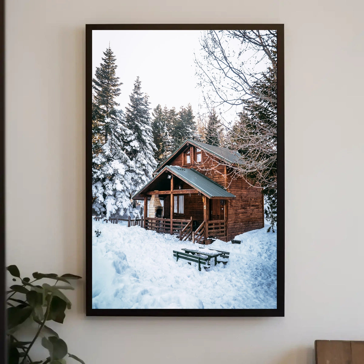 Winter Cabin Retreat Poster