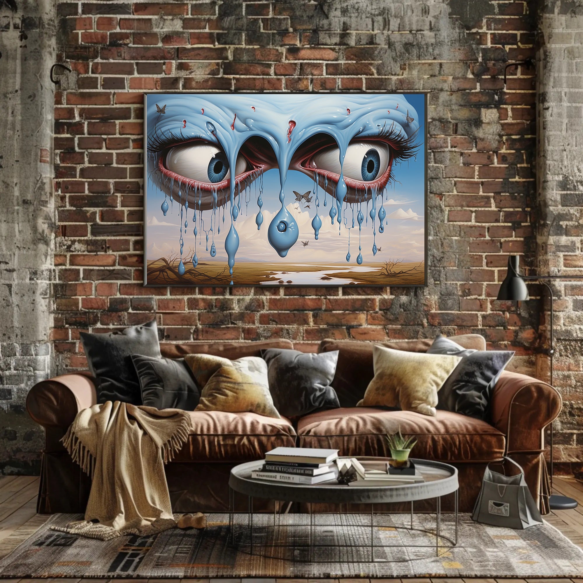 Surreal Blue Eyes Poster in Abstract or Artistic Poster