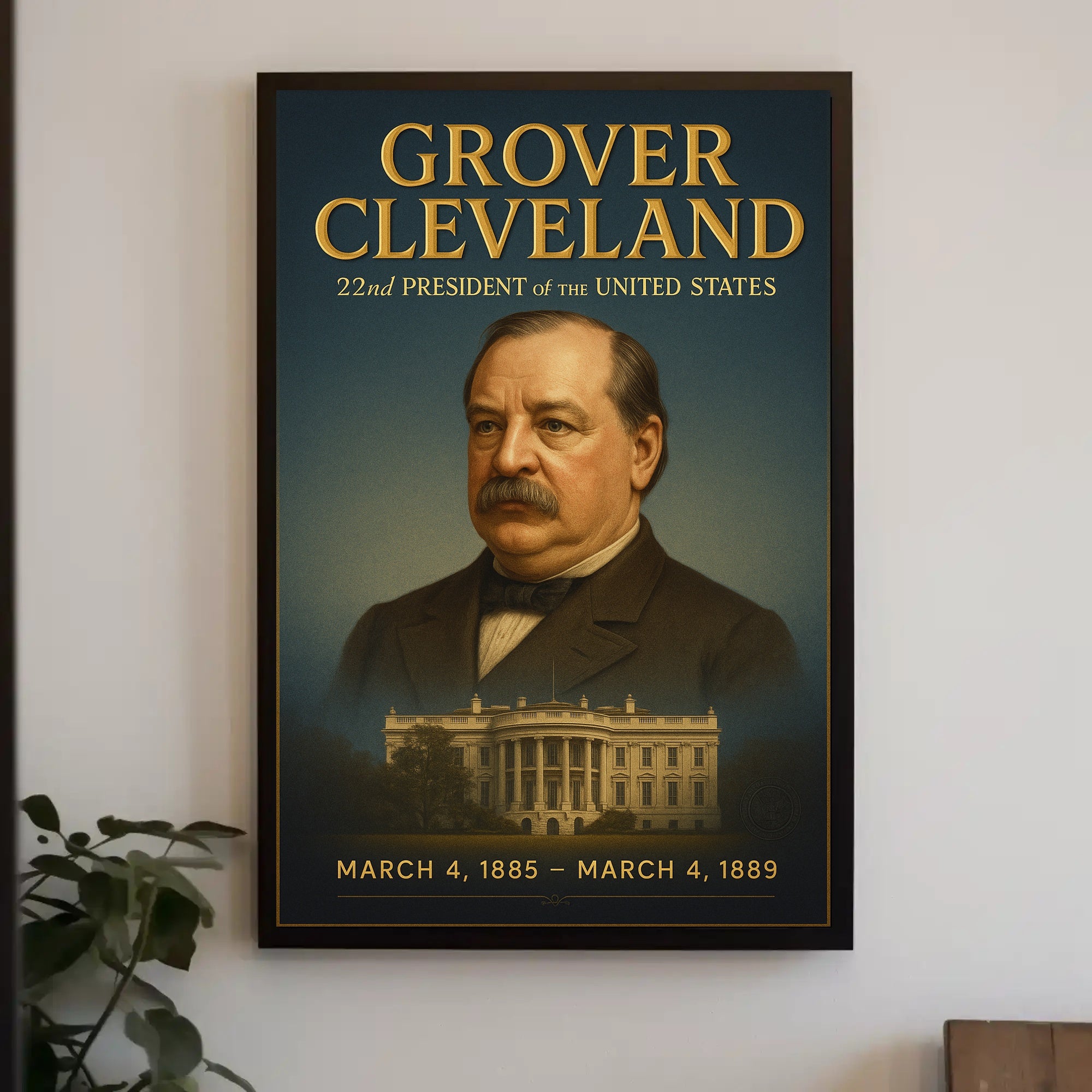Grover Cleveland Vintage American Presidential Historical or Presidential Poster PosterGoat