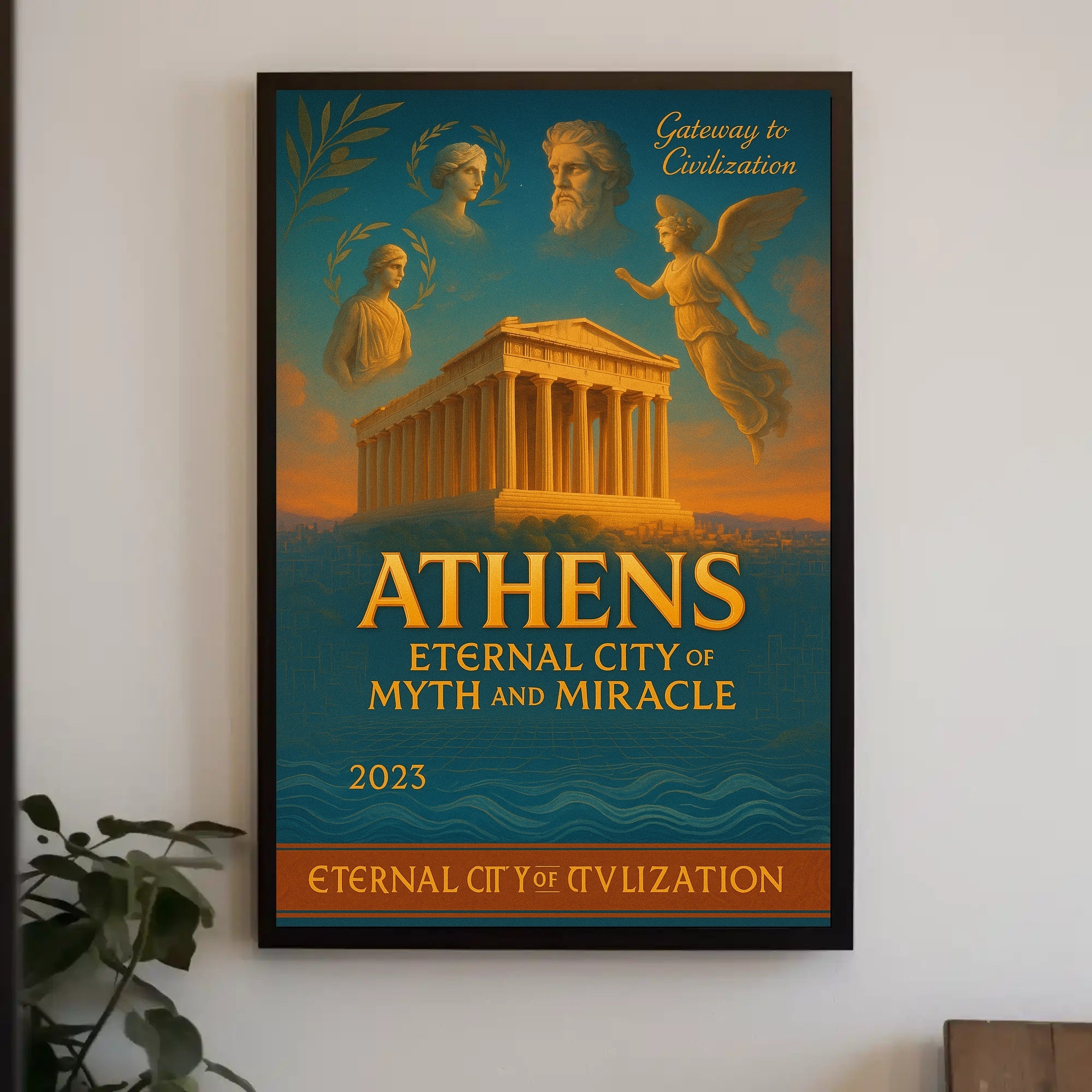Athens Eternal City Mythology Vintage Heritage Poster