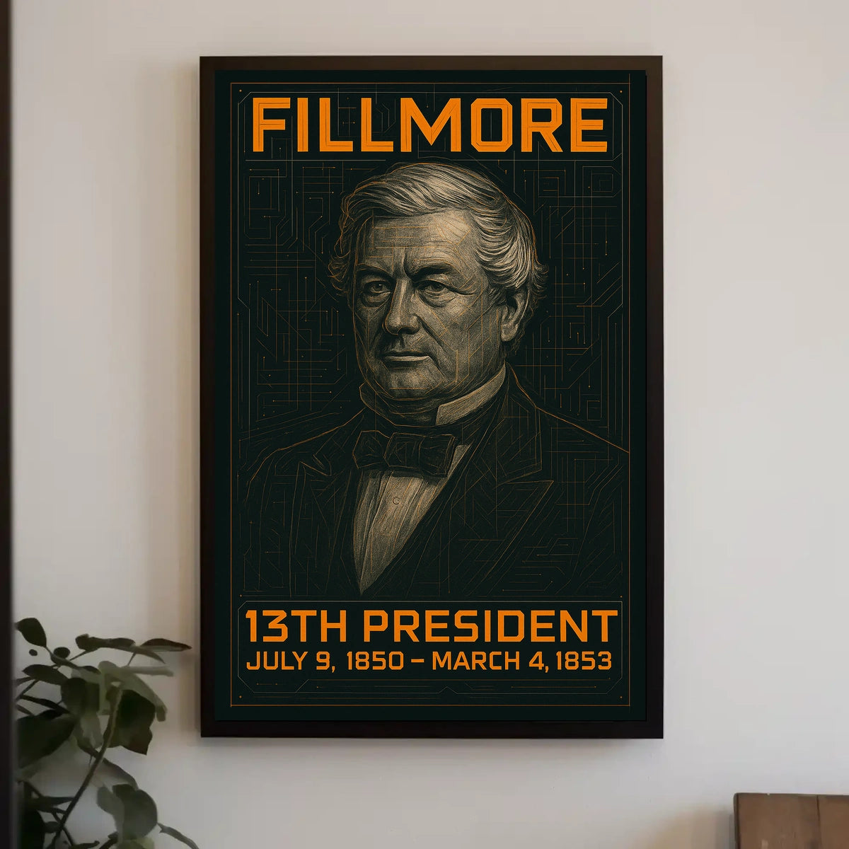 Millard Fillmore 13th President of the United States Techno Schematic Poster